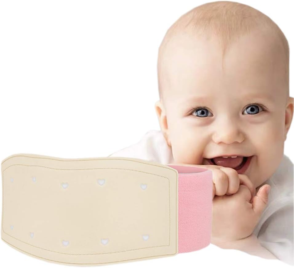 Umbilical Navel Hernia Truss Belt for Infant and Child Belly Band Infant Abdominal Binder for Hernia Support Truss Kids Navel Belly Button Band (Pink)