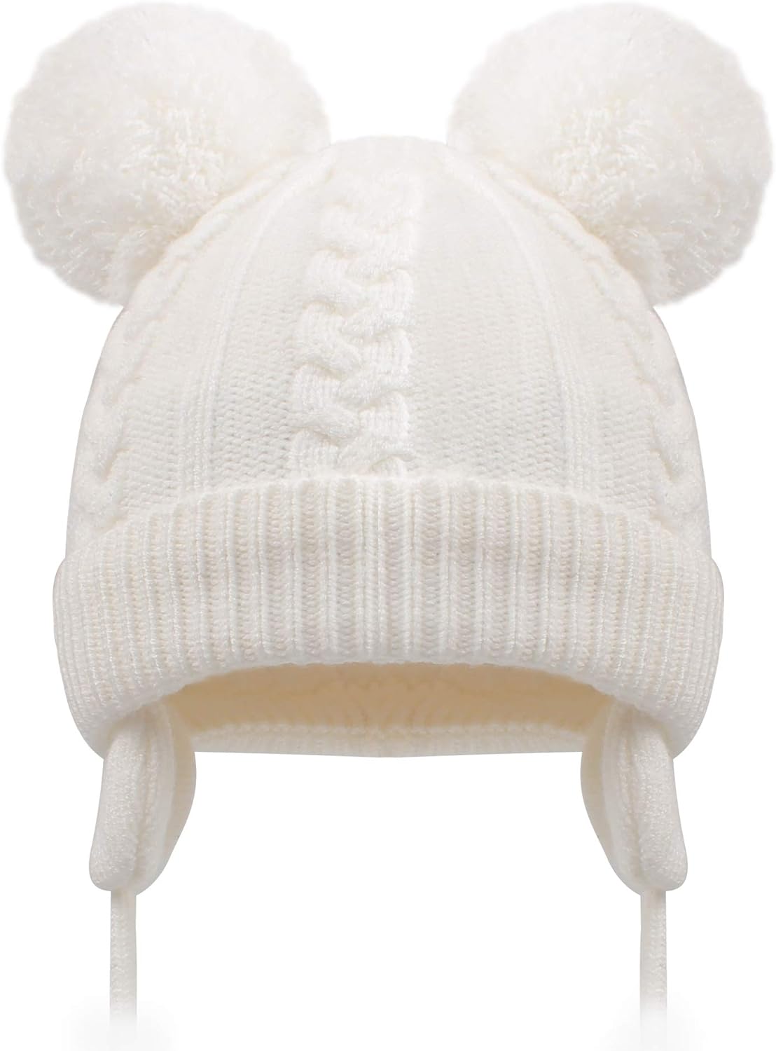 Duoyeree Toddler Winter Hat with Earflap Scarf Hood Thick Warm Kids Skull Cap for Baby Girls Boys