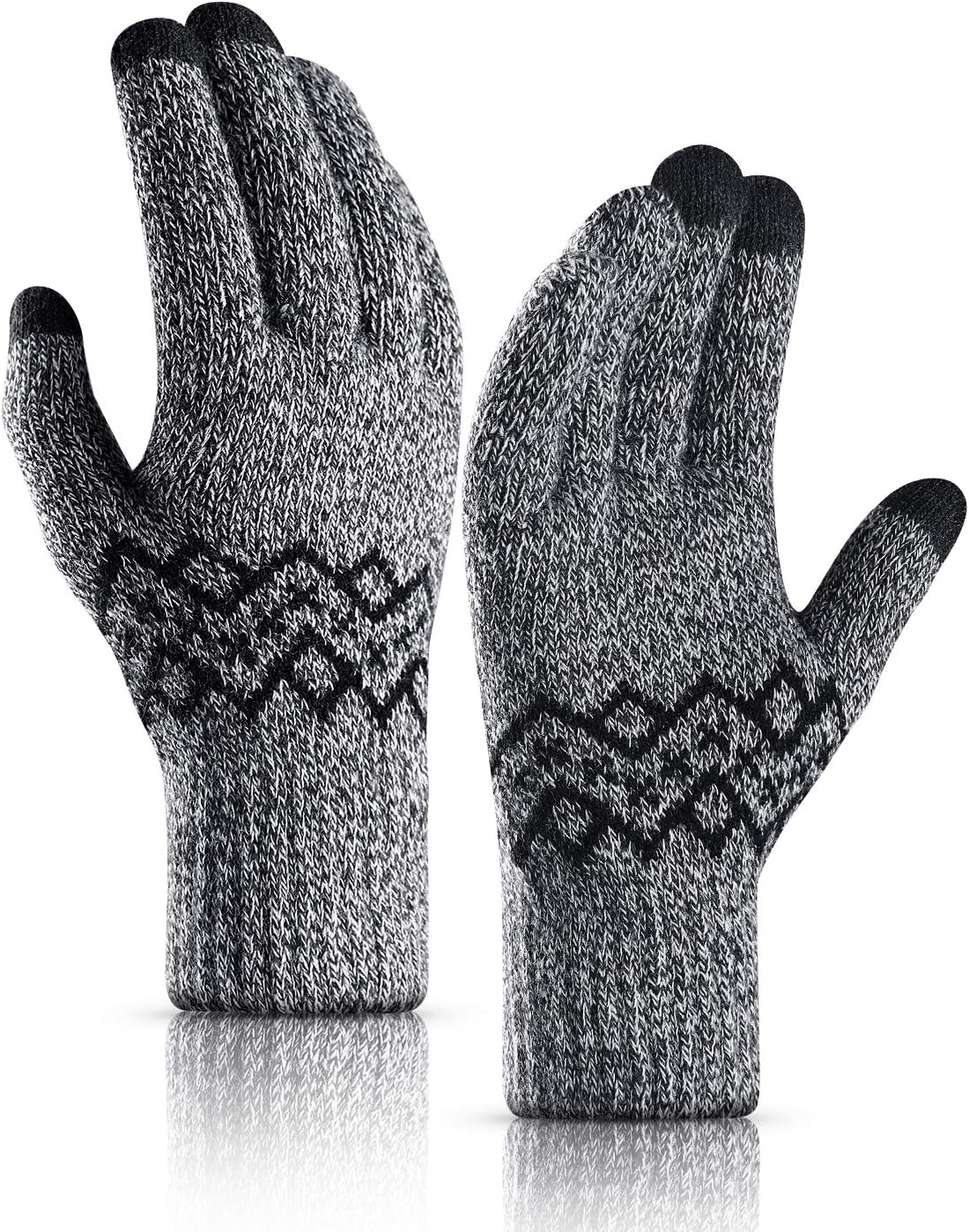 TRENDOUX Winter Gloves Women Men - Thick -20°F Knit Touch Screen Running Gloves