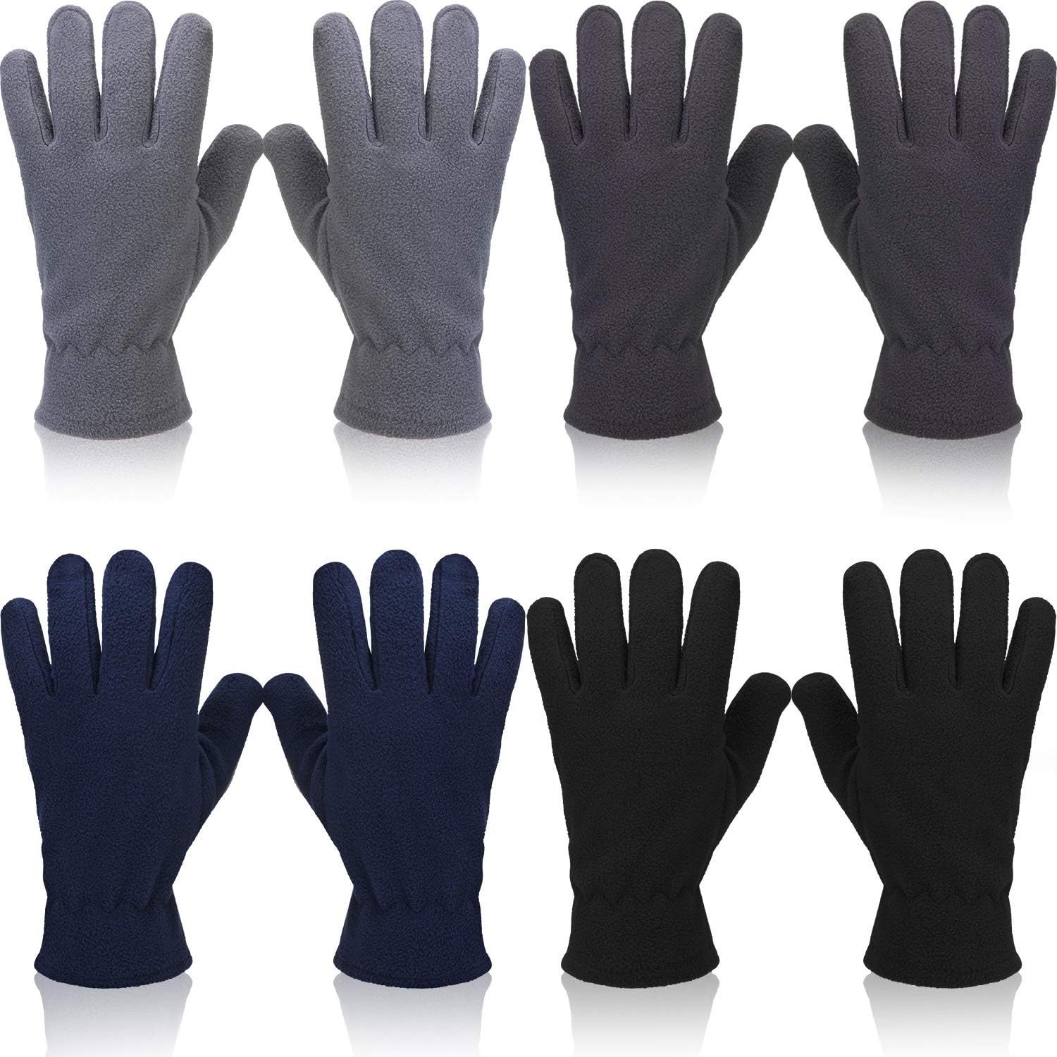 SATINIOR 4 Pairs Winter Soft Gloves Ski Warm Mittens Thermal Fleece Gloves for Men Women Christmas Valentine’s Day Giving
