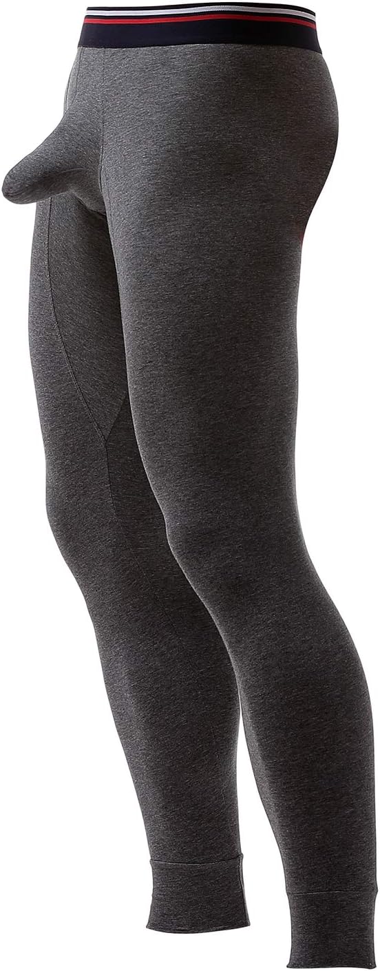Ouruikia Men's Thermal Underwear Pants Thermal Bottoms Long Johns Bottoms with Separate Pouch