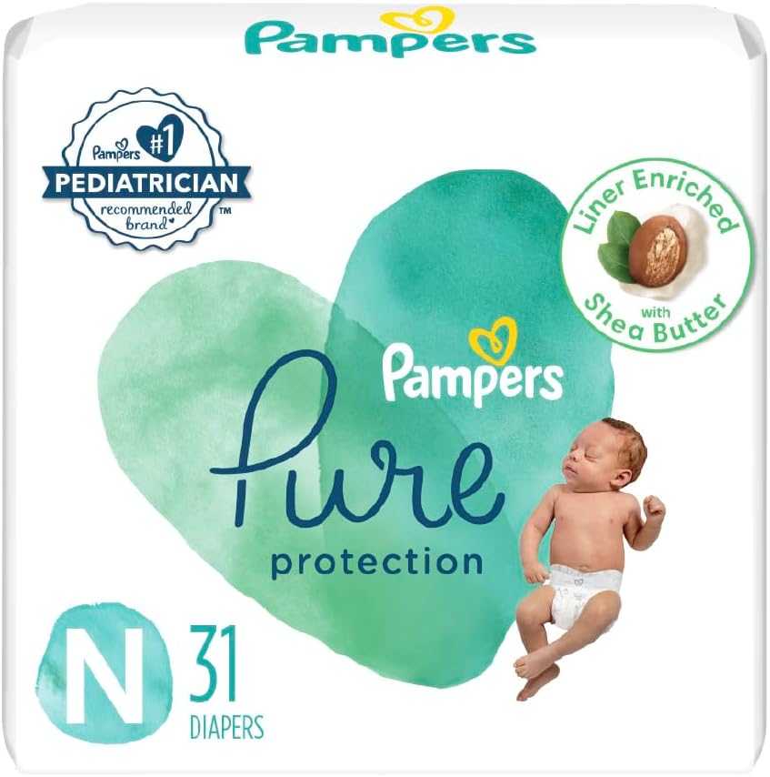 Pampers Pure Protection Diapers Size 0, 31 count - Disposable Diapers