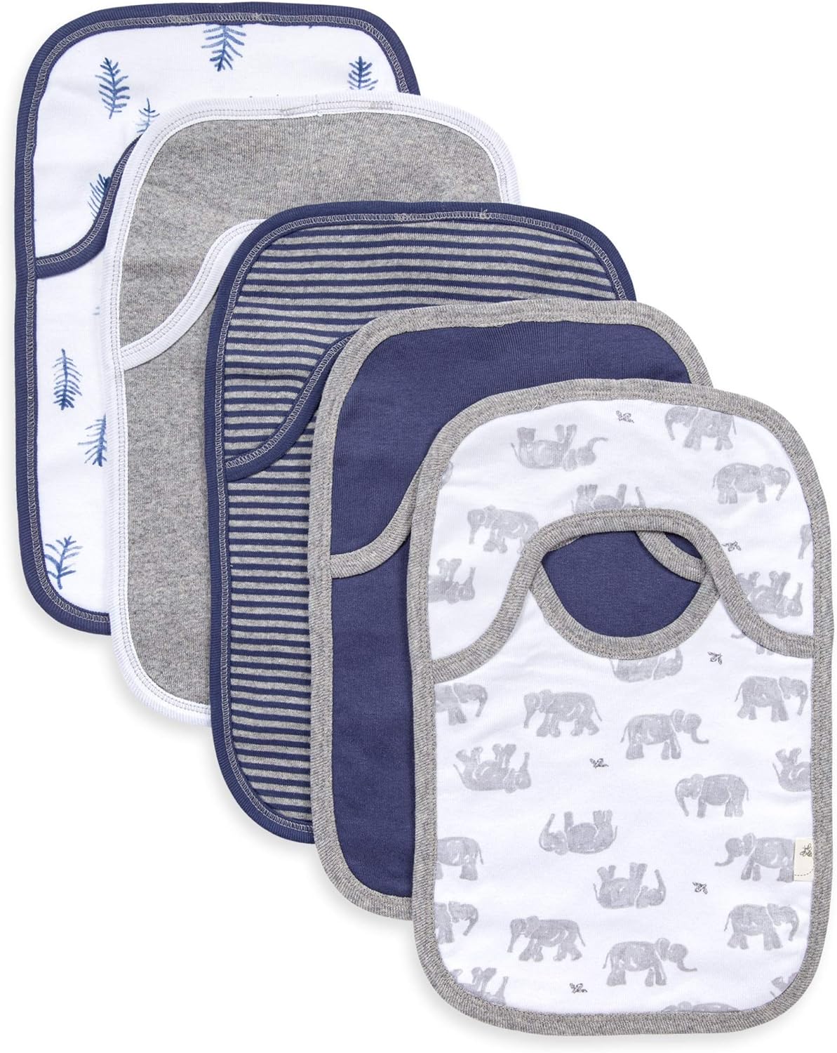 Burt's Bees Baby Bibs, Lap-Shoulder Drool Cloths, 100% Organic Cotton with Absorbent Terry Towel Backing