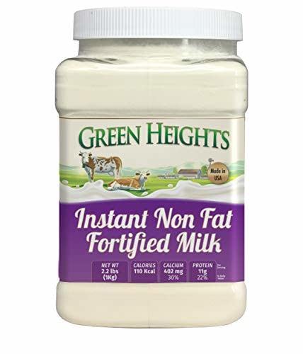 Instant Fortified Nonfat Milk Powder Jar 2 Pound / 900 GMS Jar (28+ Servings) - Proudly Made in America - Healthy Nourishing Essentials by Green Heights