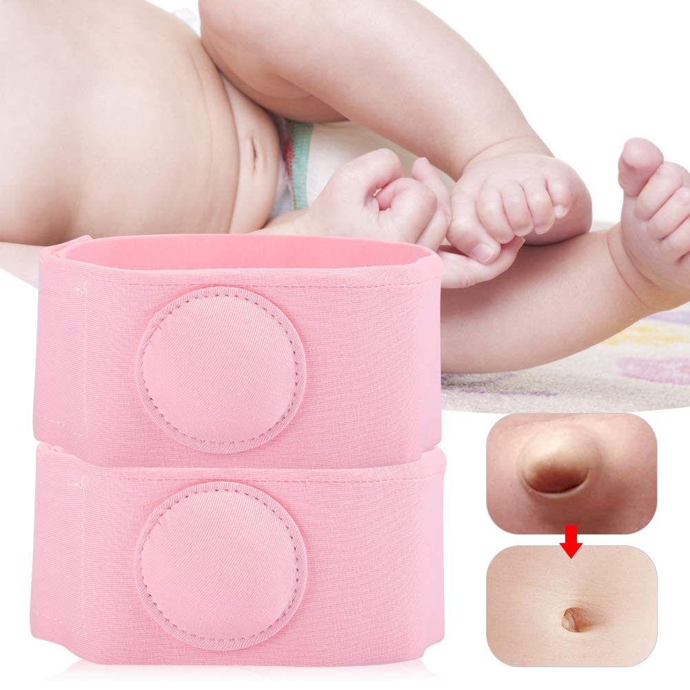 Hernia belt for babies, 2-piece hernia belt treatment for hernia therapy for children umbilical hernia belt for newborns infant newborn belt(Rosa)