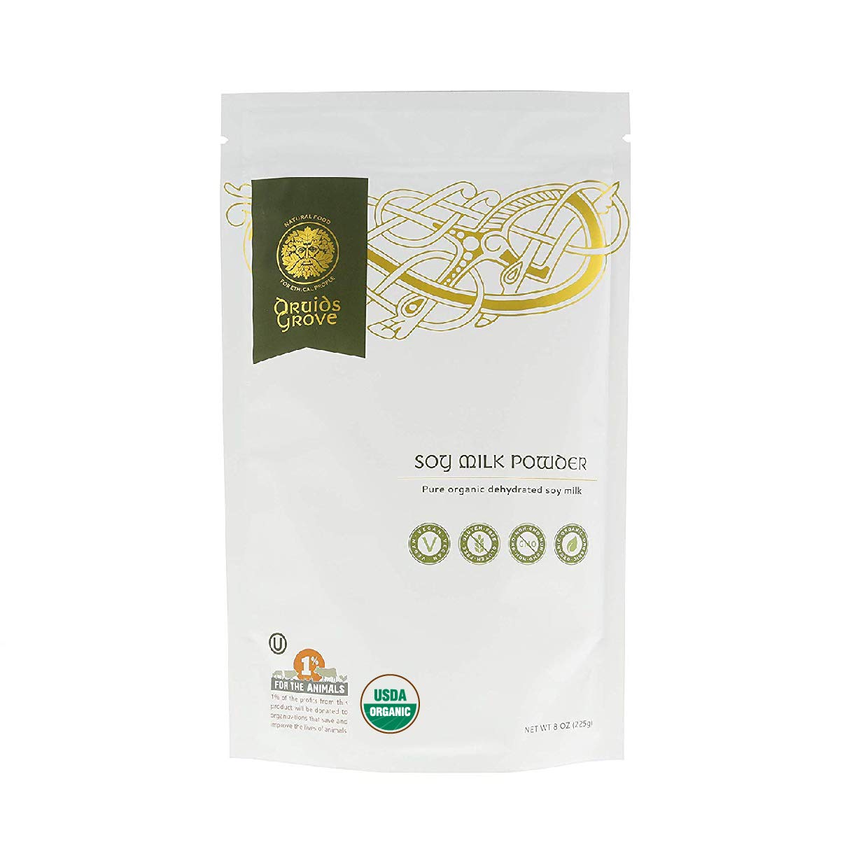 Druids Grove Soy Milk Powder Vegan ? Non-GMO Gluten-Free OU Kosher Certified - 8 oz.