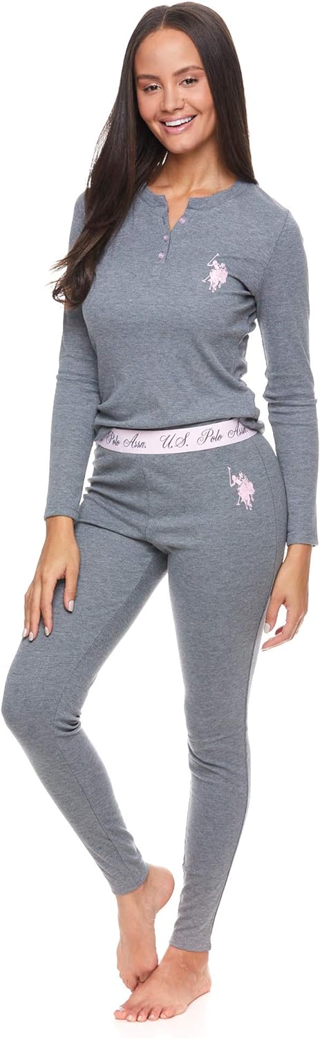 U.S. Polo Assn. Womens Thermal Underwear Set – Thermal Shirts and Thermal Leggings for Women