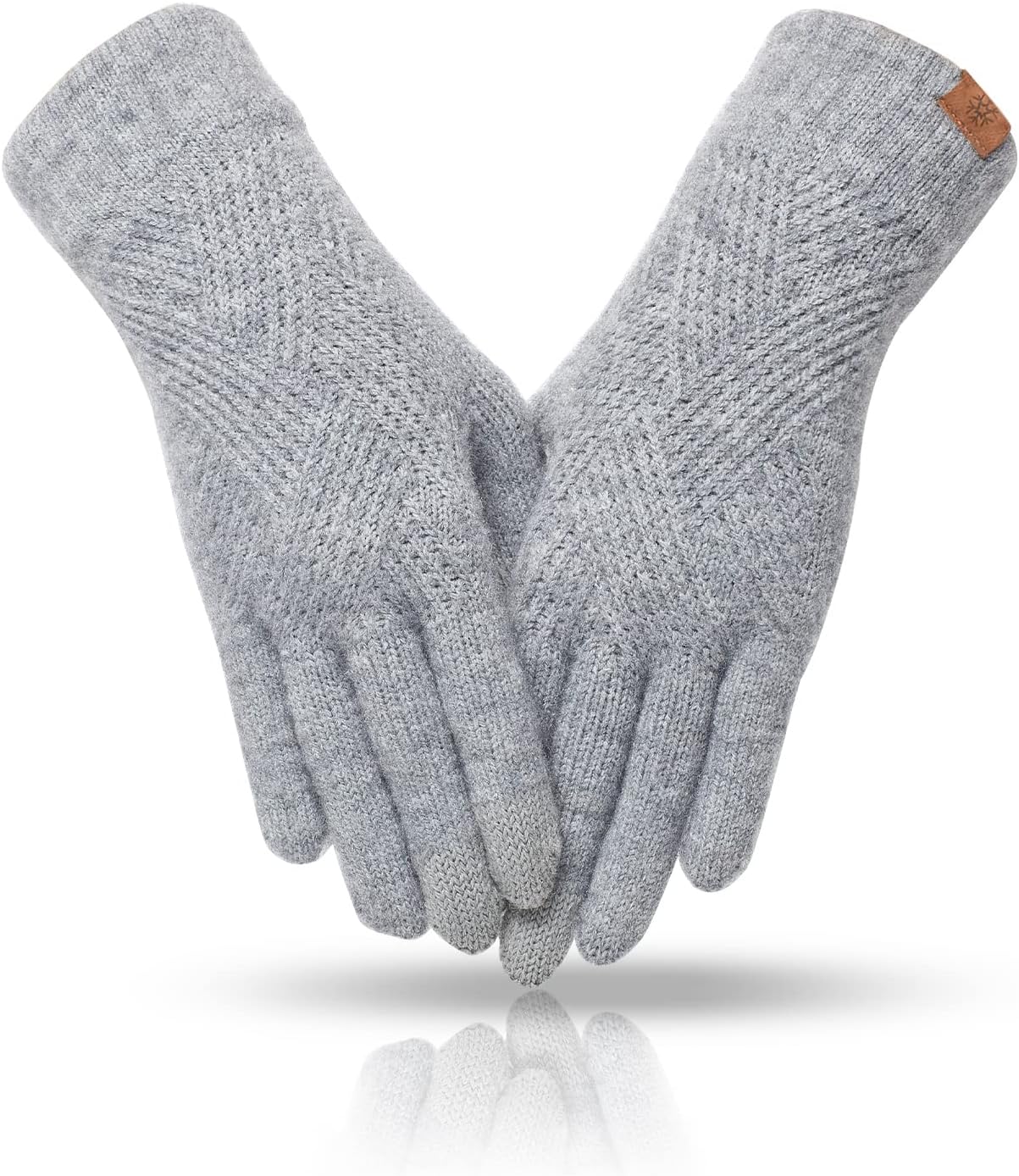 REACH STAR Winter gloves for women Touch screen Dual-Layer Cashmere Elastic Thermal knit Lining Warm Gloves for Cold weather