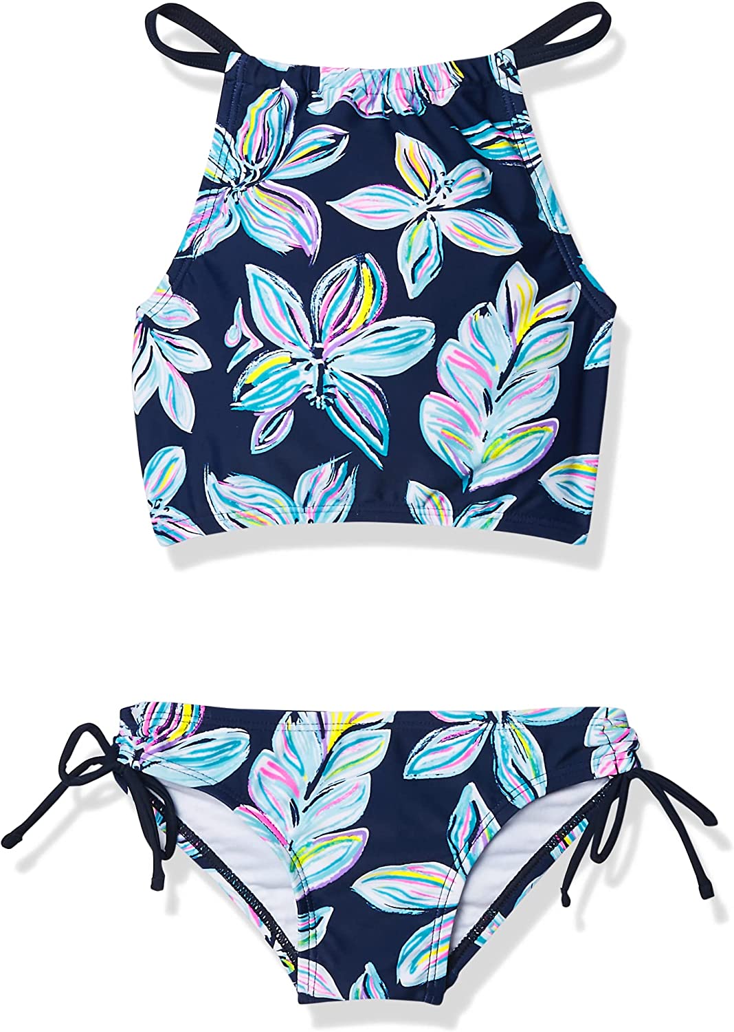 Kanu Surf Girls' Daisy UPF 50+ Beach Sport Halter Tankini 2-Piece Swimsuit