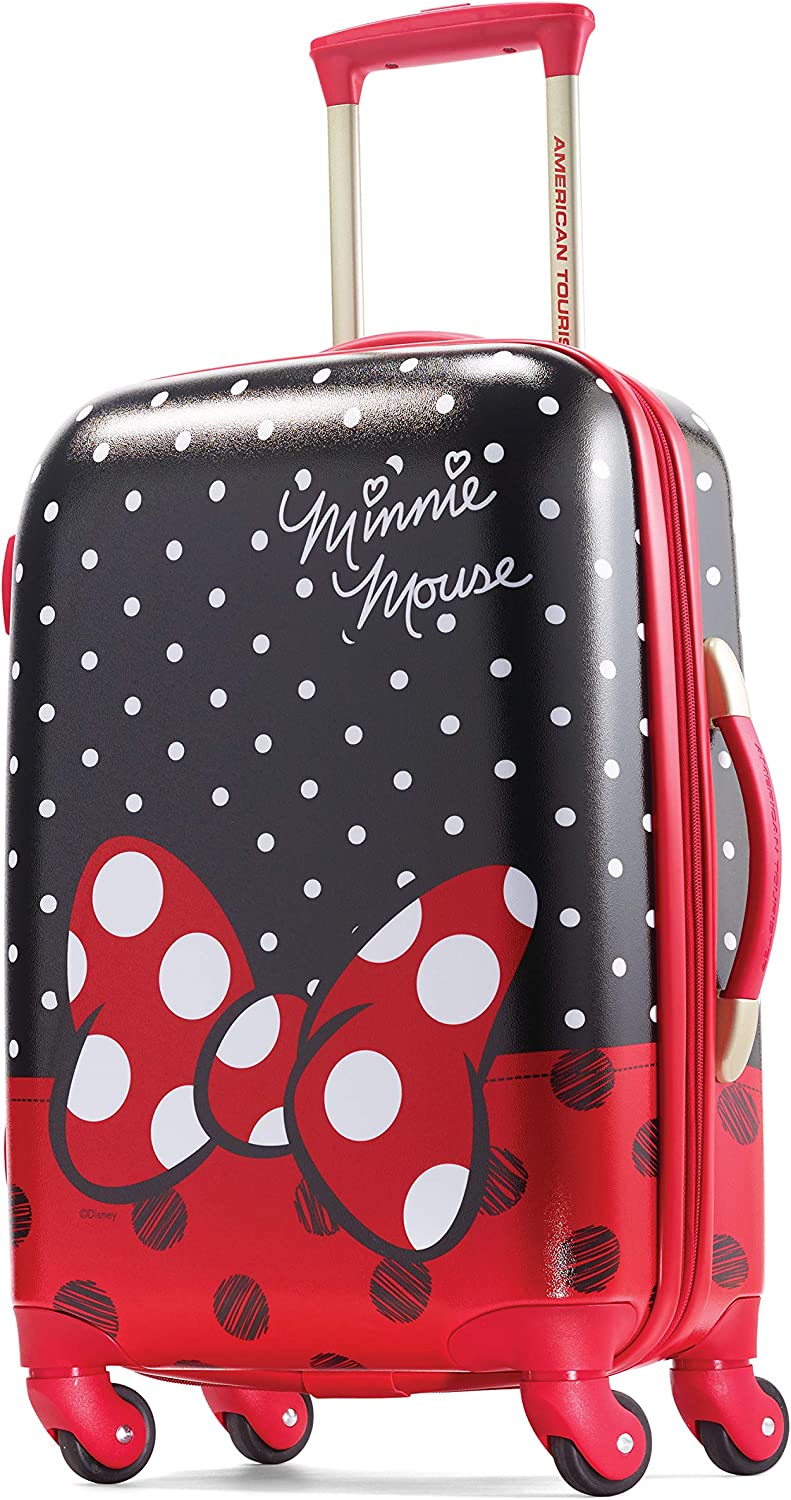American Tourister Disney Hardside Luggage with Spinner Wheels, Black, Red, White, 21"