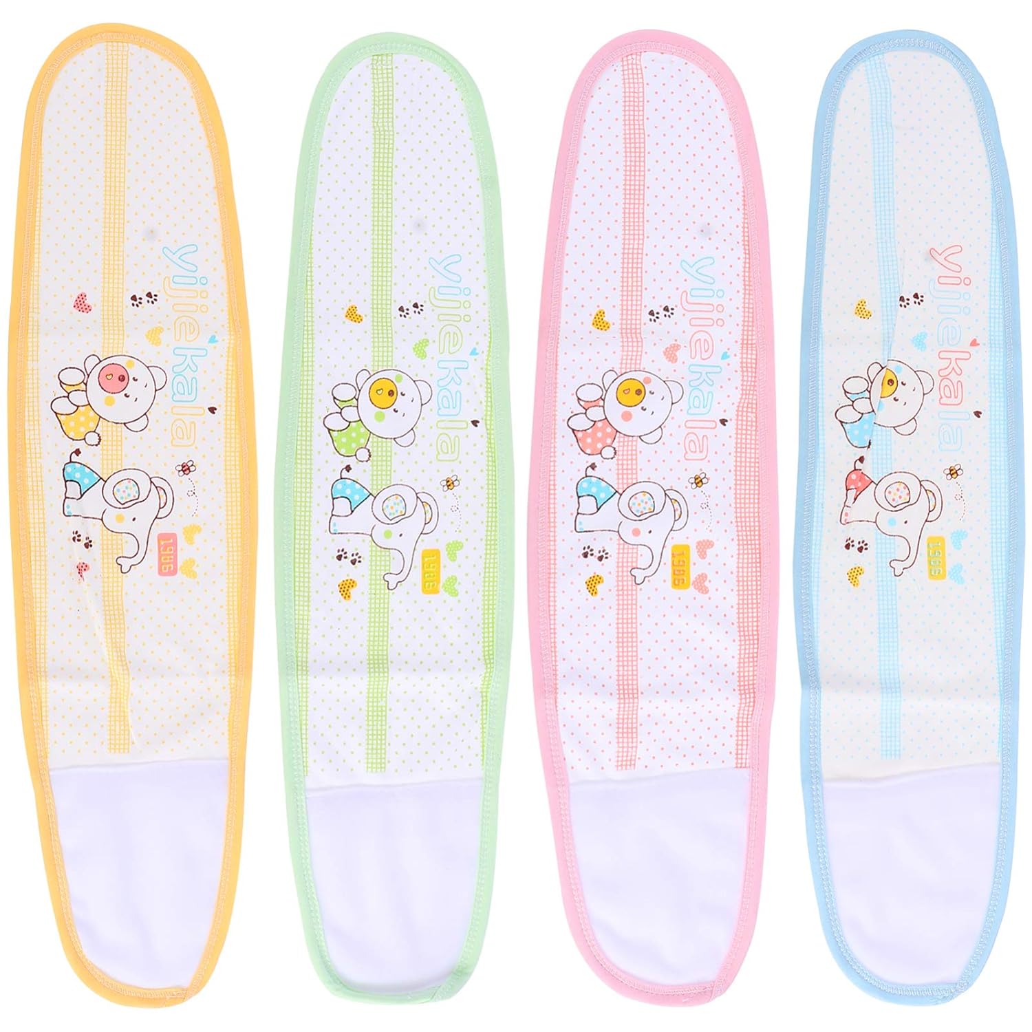 EXCEART 4pcs Baby Umbilical Hernia Belt Baby Belly Button Cord Band Infant Belly Wrap Adjustable Navel Belly Band