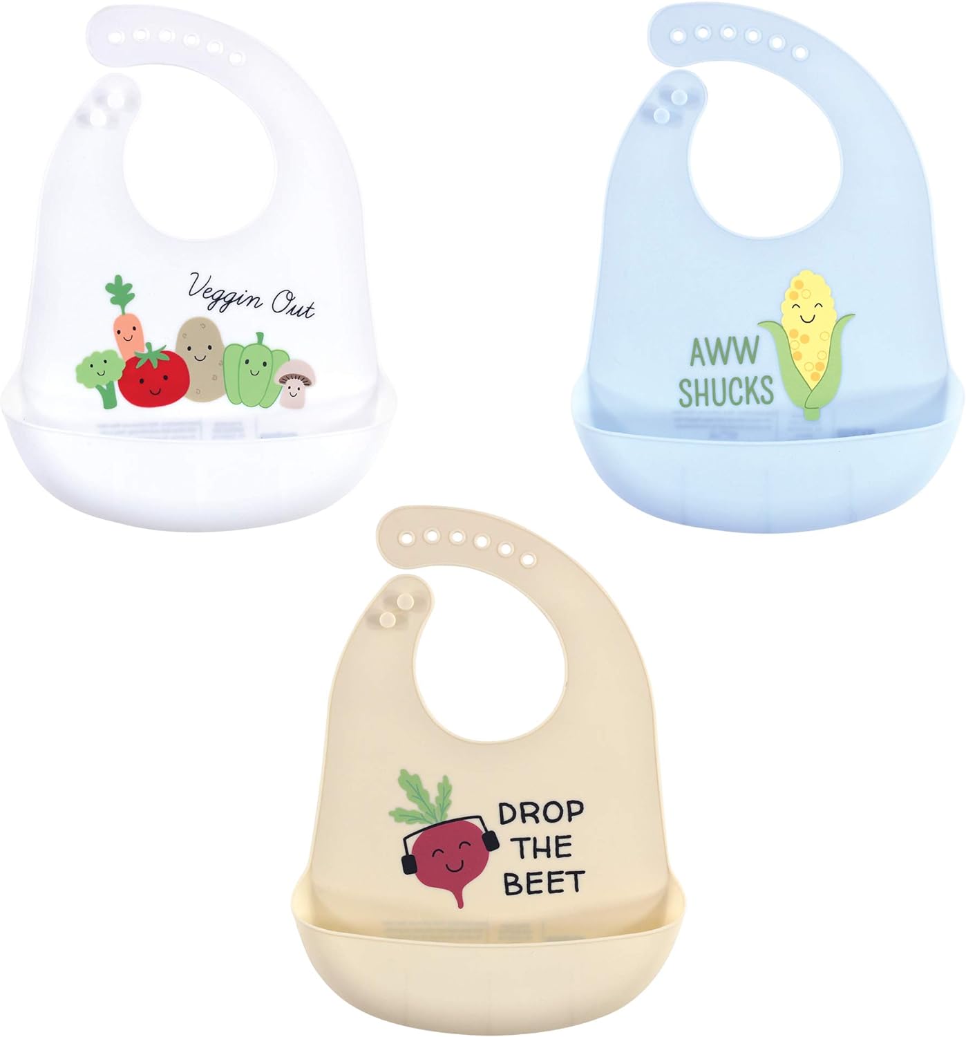 Hudson Baby Unisex Baby Silicone Bibs
