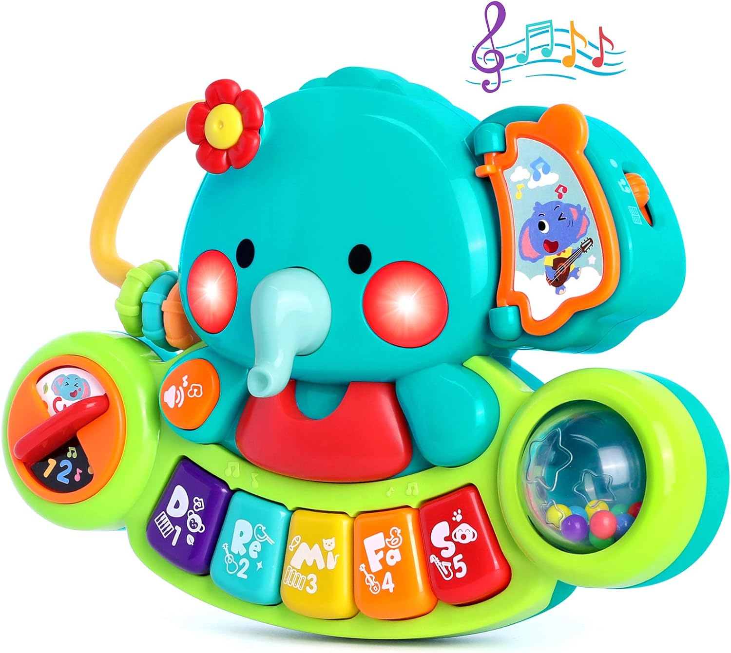 Baby Piano Toy 6 to 12 Months Elephant Light Up Music Baby Toys for 6 9 12 18 Months Early Learning Educational Piano Keyboard Infant Toys Baby Girl Piano Toy Gift Toy for 1 Year Old Boys Girls