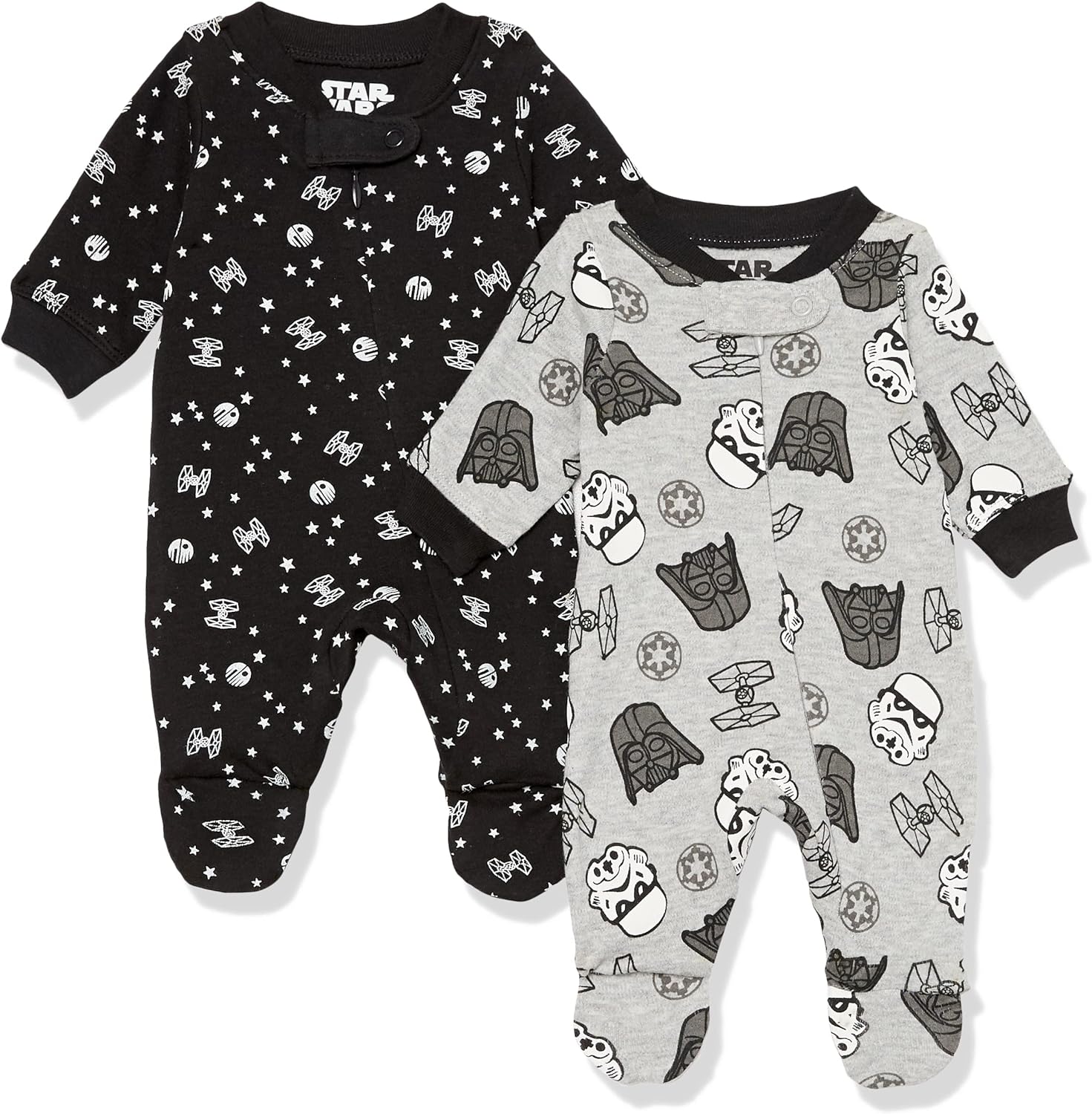 Amazon Essentials Disney l Marvel l Star Wars Unisex Babies' Cotton Footed Sleep and Play, Multipacks
