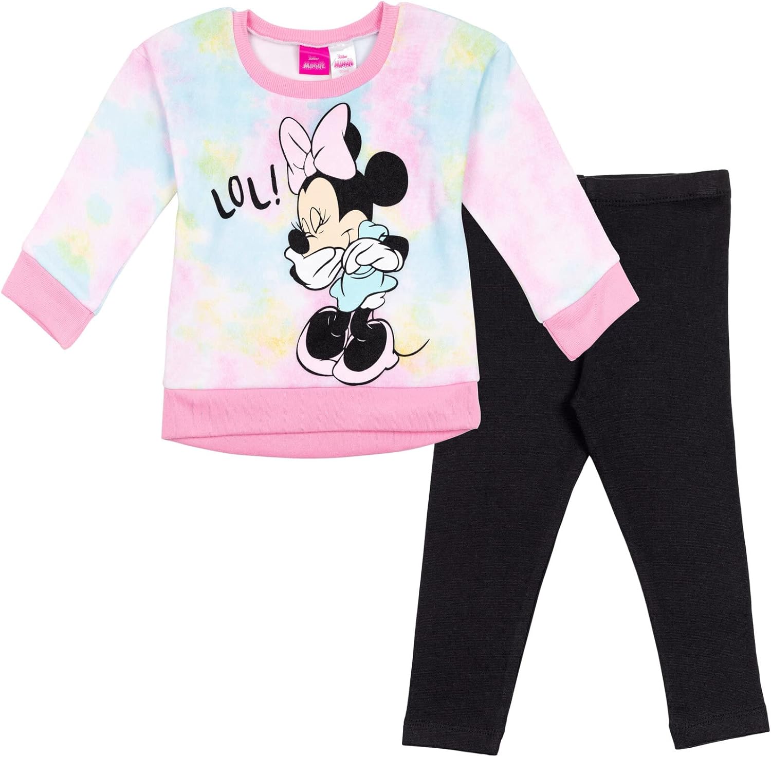 Disney Minnie Mouse Baby Girls Fleece Sweatshirt and Leggings Outfit Set Infant to Big Kid