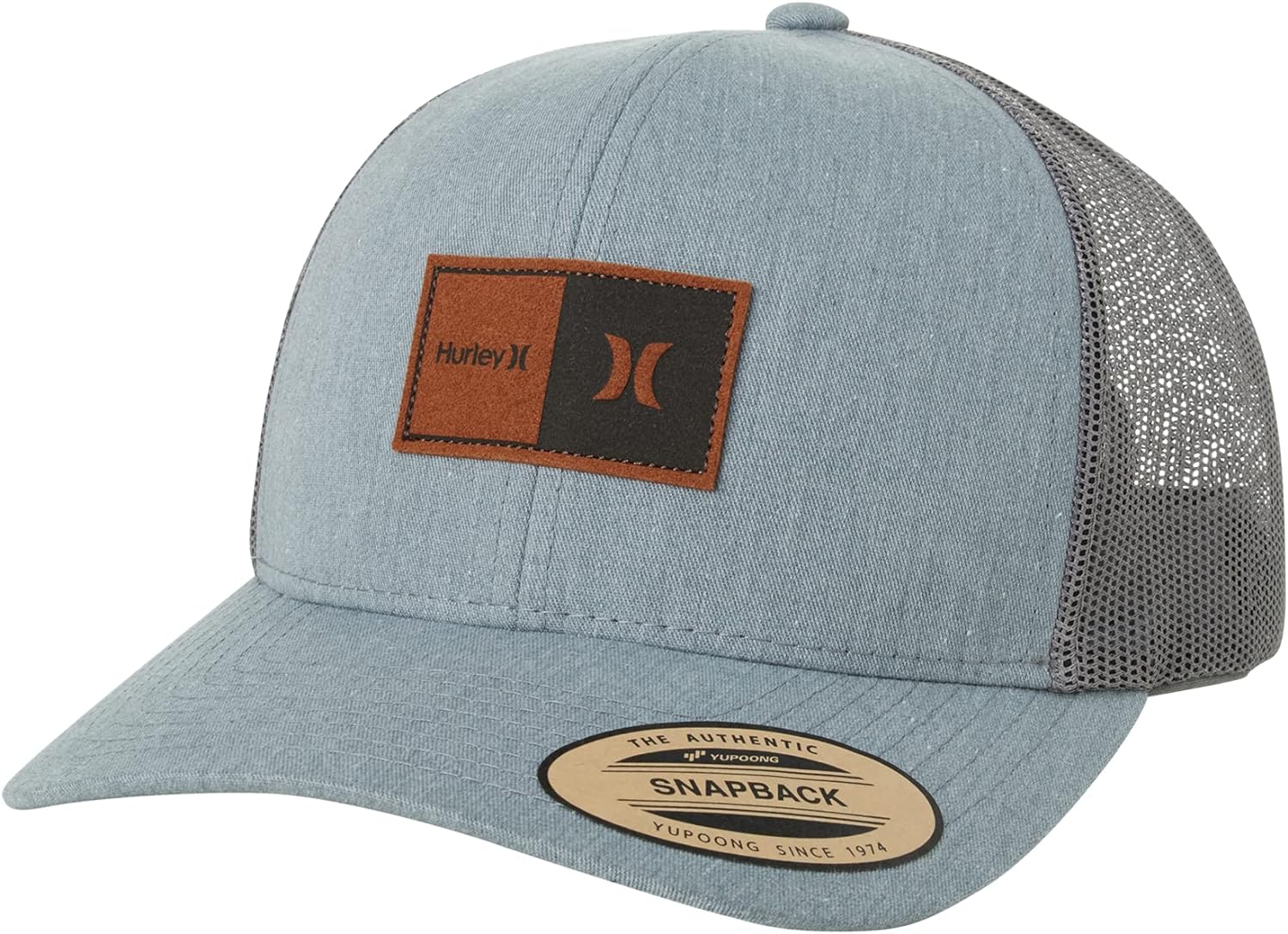 Hurley Patch Curved Brim Snap Back Trucker Cap