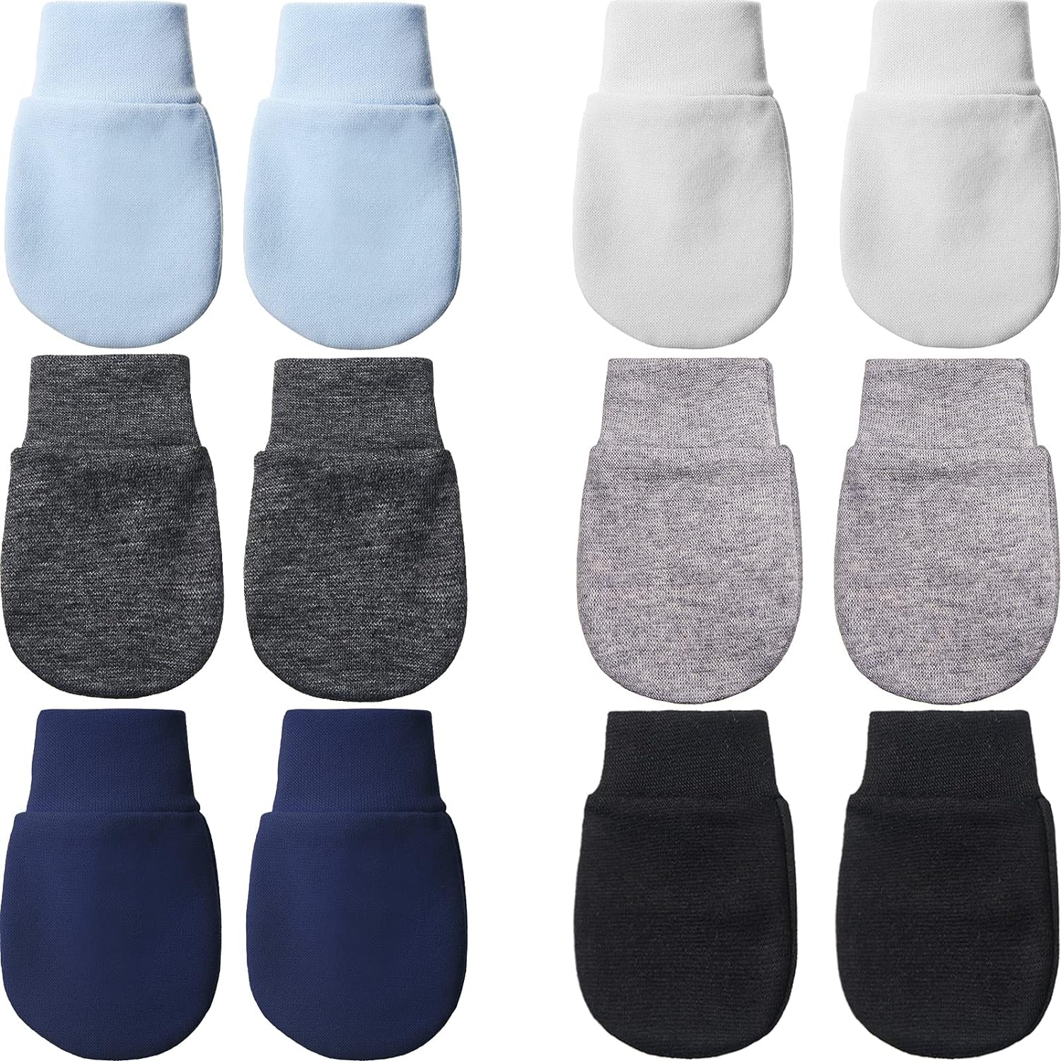 6 Pairs Newborn Baby Mittens No Scratch Gloves Infant Toddler Anti Scratch Essentials Unisex Cotton for 3-9 Months Girls Boys