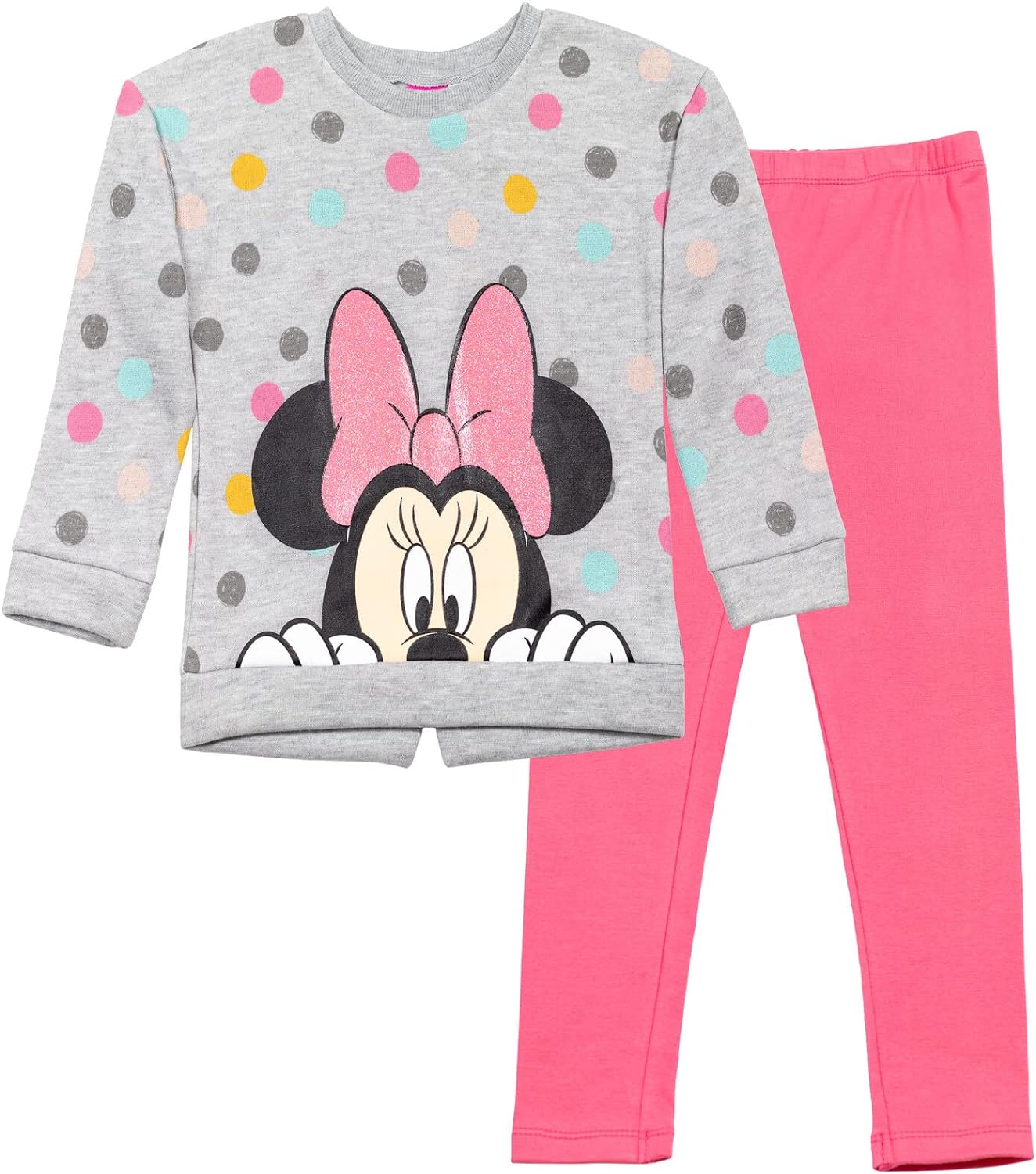 Disney Minnie Mouse Pullover Fleece Sweatshirt and Leggings Outfit Set Infant to Big Kid