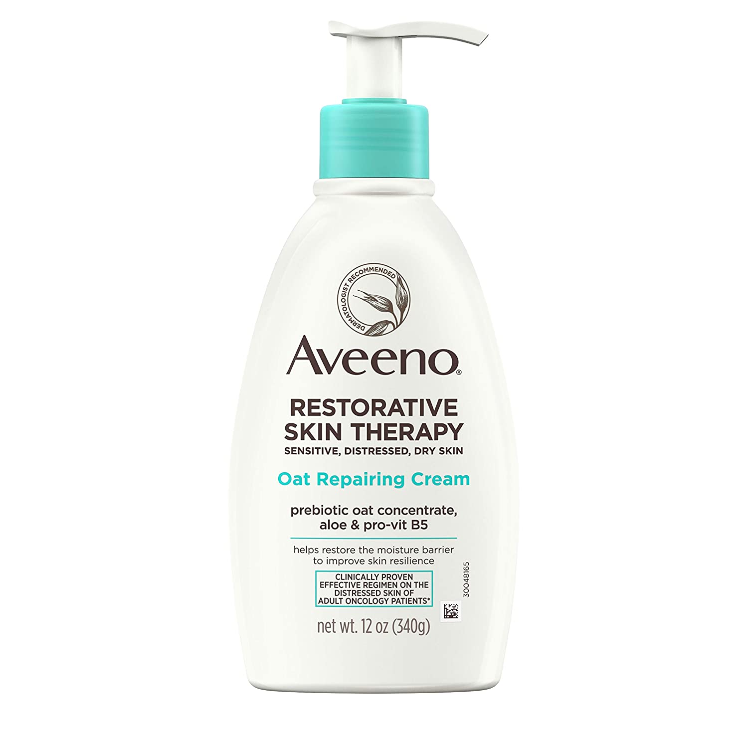 Aveeno Restorative Skin Therapy Moisturizing Oat Repairing Cream for Sensitive, Distressed, Dry Skin, with Prebiotic Oat, Aloe & Pro-Vitamin B5, Non-Greasy & Fragrance-Free, 12 oz