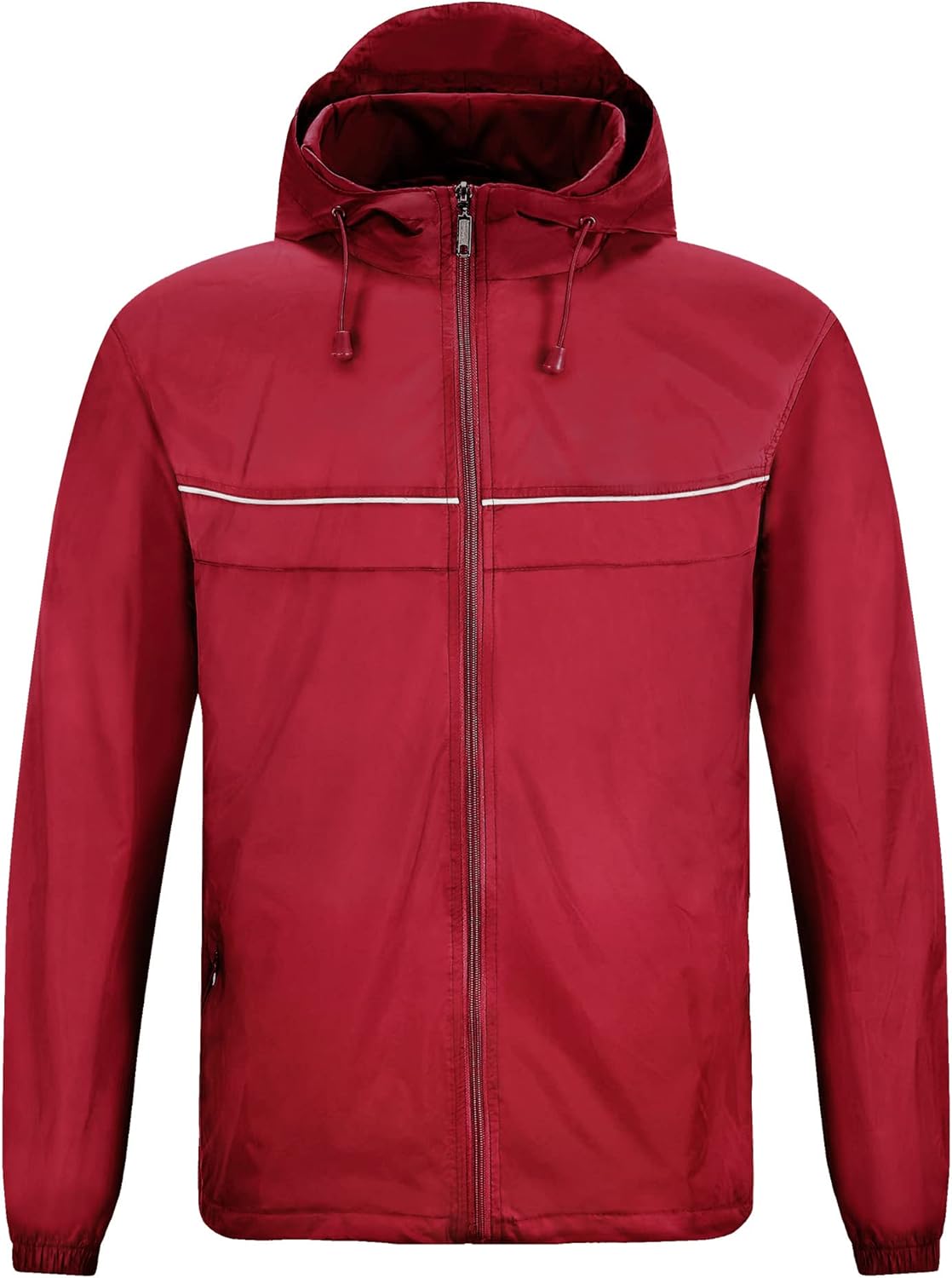 GEEK LIGHTING Men's Waterproof Hooded Rain Jacket, Lightweight Packable Raincoat for Outdoor, Camping, Travel