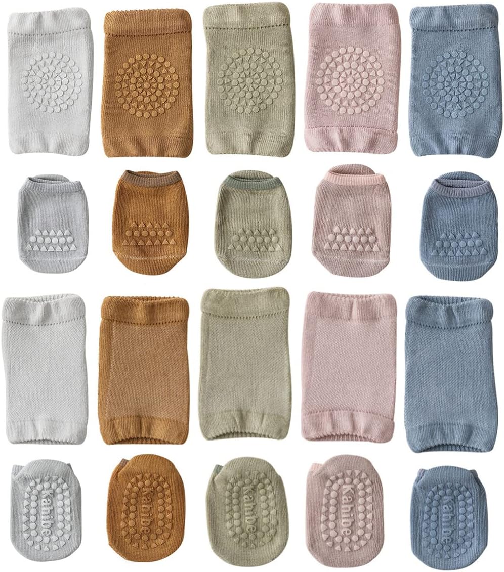 Unisex Toddler Non Slip Knee Pads and Socks Sets for Baby Boy Girls' Crawling Learn to Walk