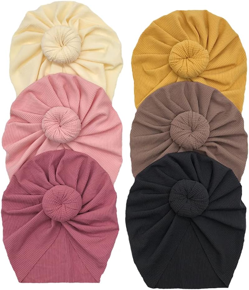 GEZISAN Baby Turban Newborn Baby Girl Hospital Hat Nursery Beanie Headwrap Bohemia Donuts Cap