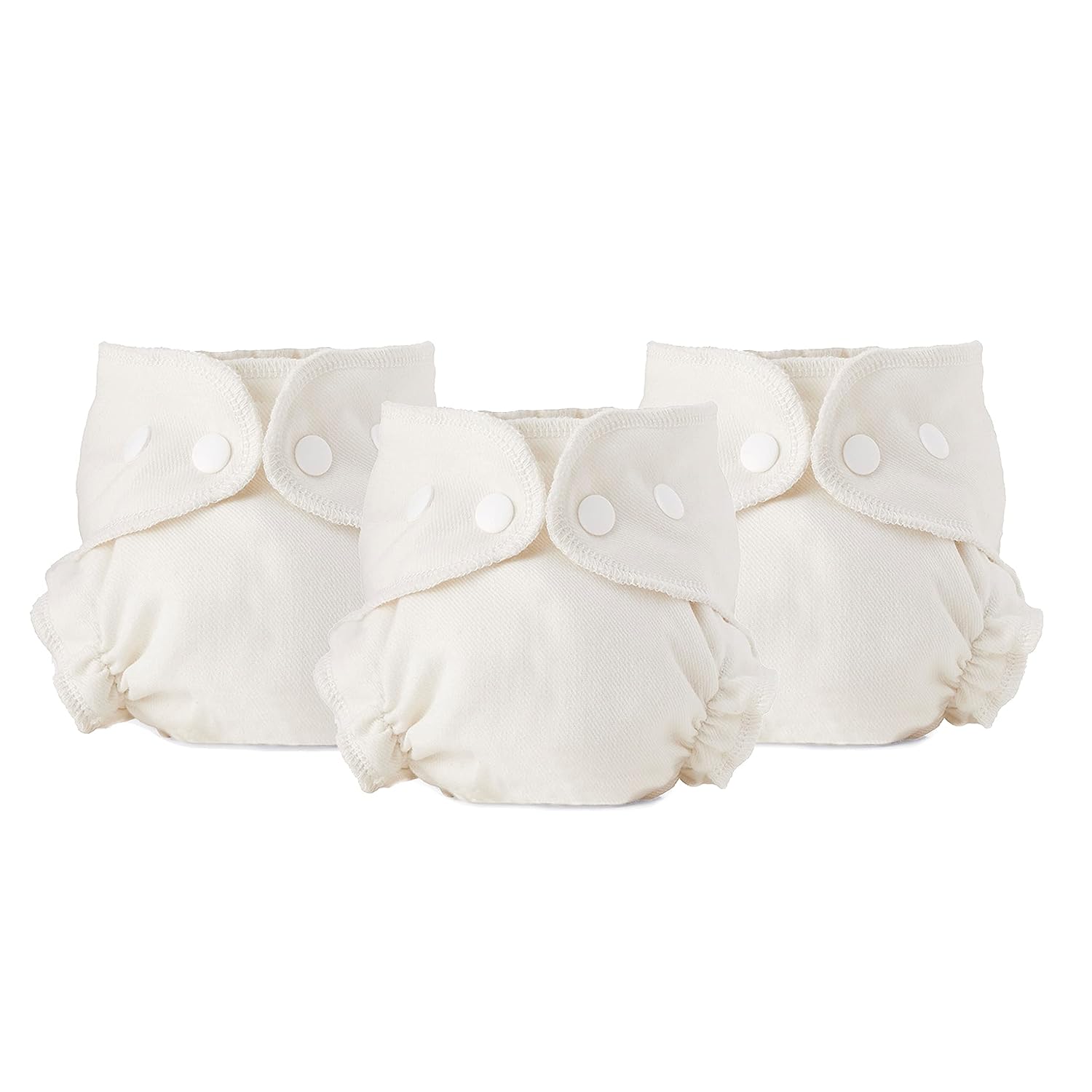 Esembly Cloth Diaper Inner, Trim-Fitting, Certified Organic Cotton, Reusable and Absorbent Leak-Proof Diapers with Snap Closure for Eco-Friendly Diapering, 3-Pack Size 2 (18-35lbs)