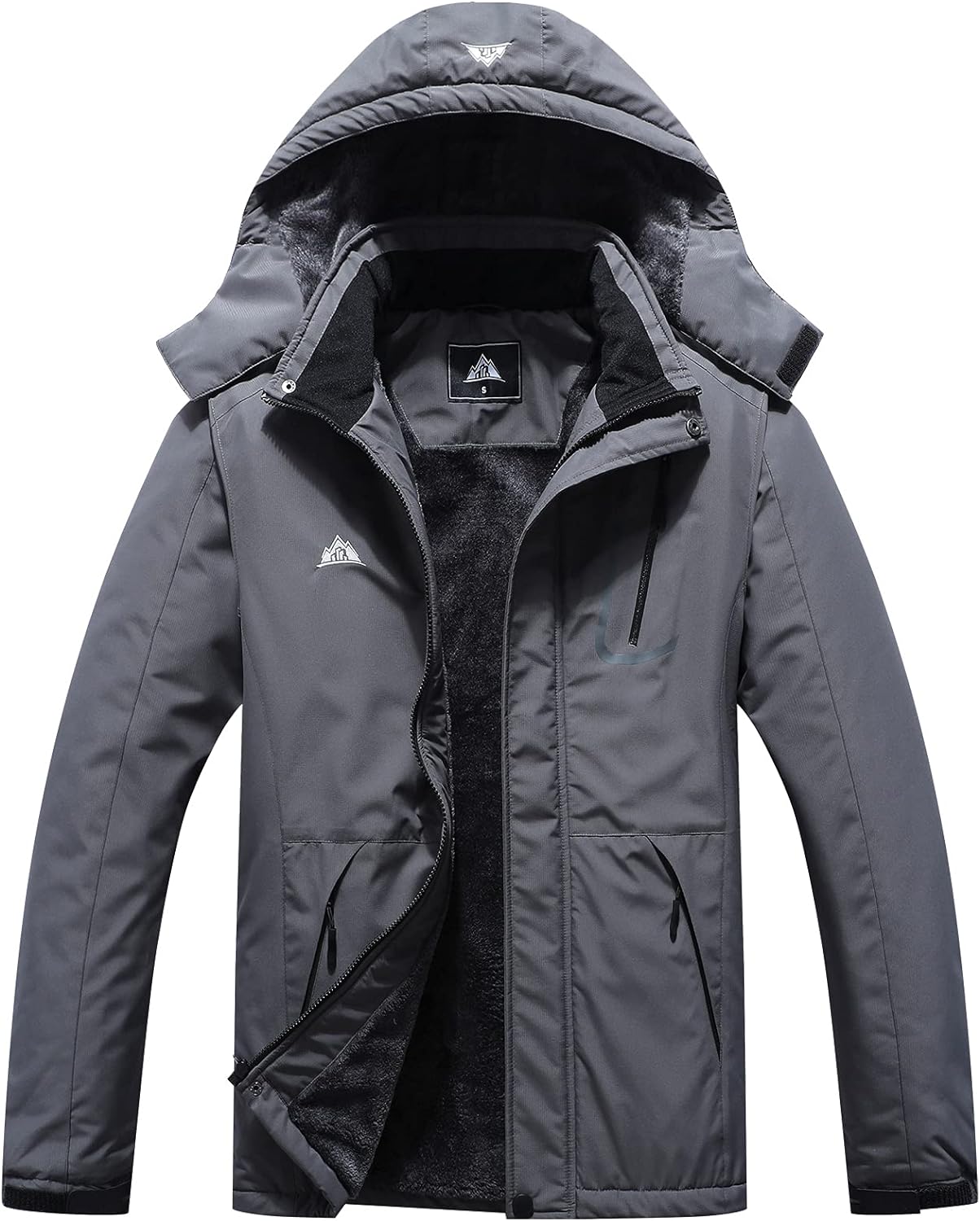 Men's Mountain Waterproof Ski Jacket Windproof Rain Windbreaker Winter Warm Hooded Snow Coat