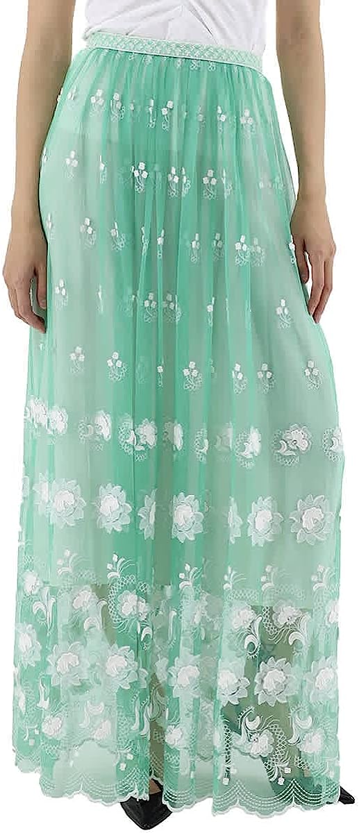 Burberry Ladies Floor-length Embroidered Tulle Skirt