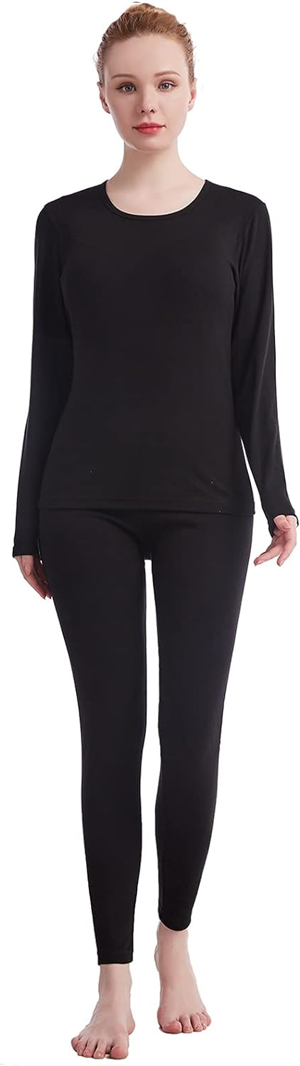 Thermal Underwear for Women Solid Ultra Soft Long John thermal Underwear Sets Base Layer for Women