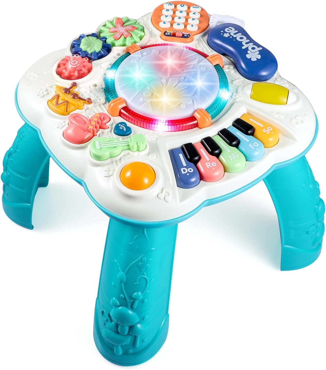 BACCOW Baby & Toddler Toys, Baby Activity Center 6 to 12-18 Month Old, Learning Musical Table Toys for 1 2 3 Year Old Boys Girls Gifts