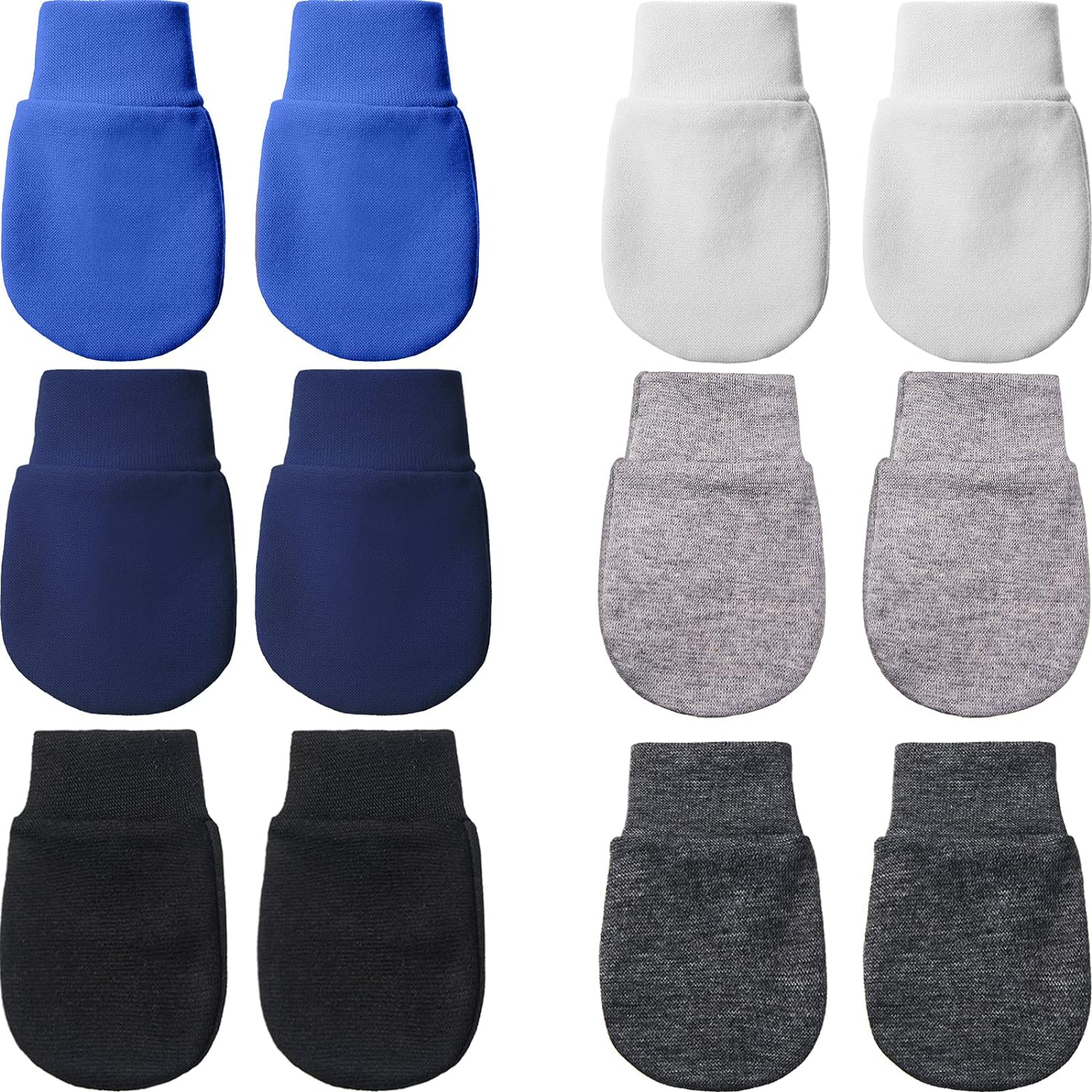 6 Pairs Newborn Baby Mittens No Scratch Gloves Infant Toddler Anti Scratch Essentials Unisex Cotton for 3-9 Months Girls Boys