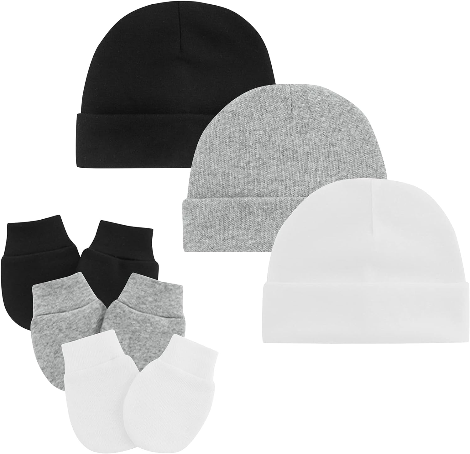 American Trends Baby Beanies for Boys Girls Newborn Infant Hat with Mittens Cute Cotton Hospital Hats for 0-6 Months