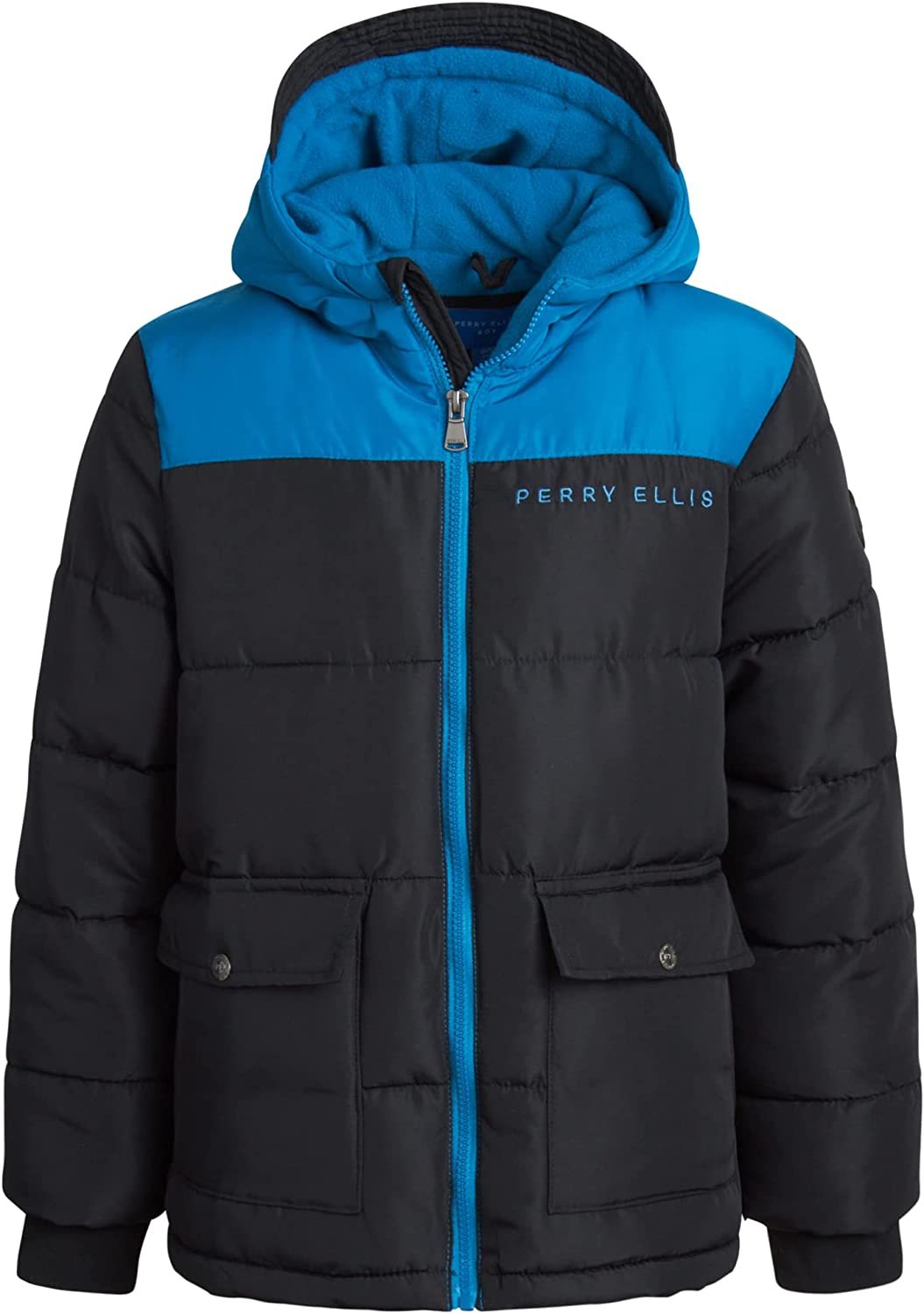 Perry Ellis Boys' Winter Coat - Fleece Lined Bubble Puffer Windbreaker Coat (Size: 4-20)