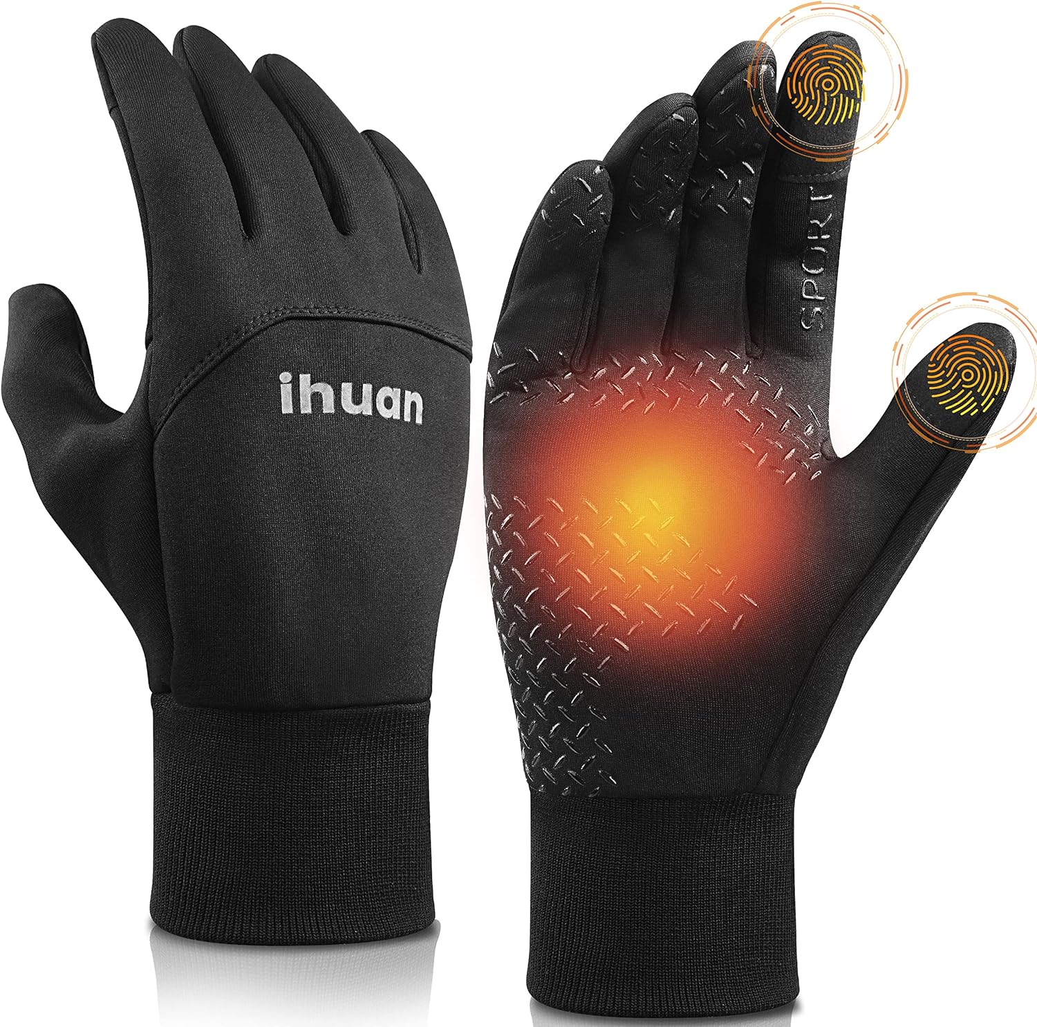 ihuan Winter Gloves for Men and Women - Waterproof Warm Glove for Cold Weather, Thermal Gloves for Running Cycling