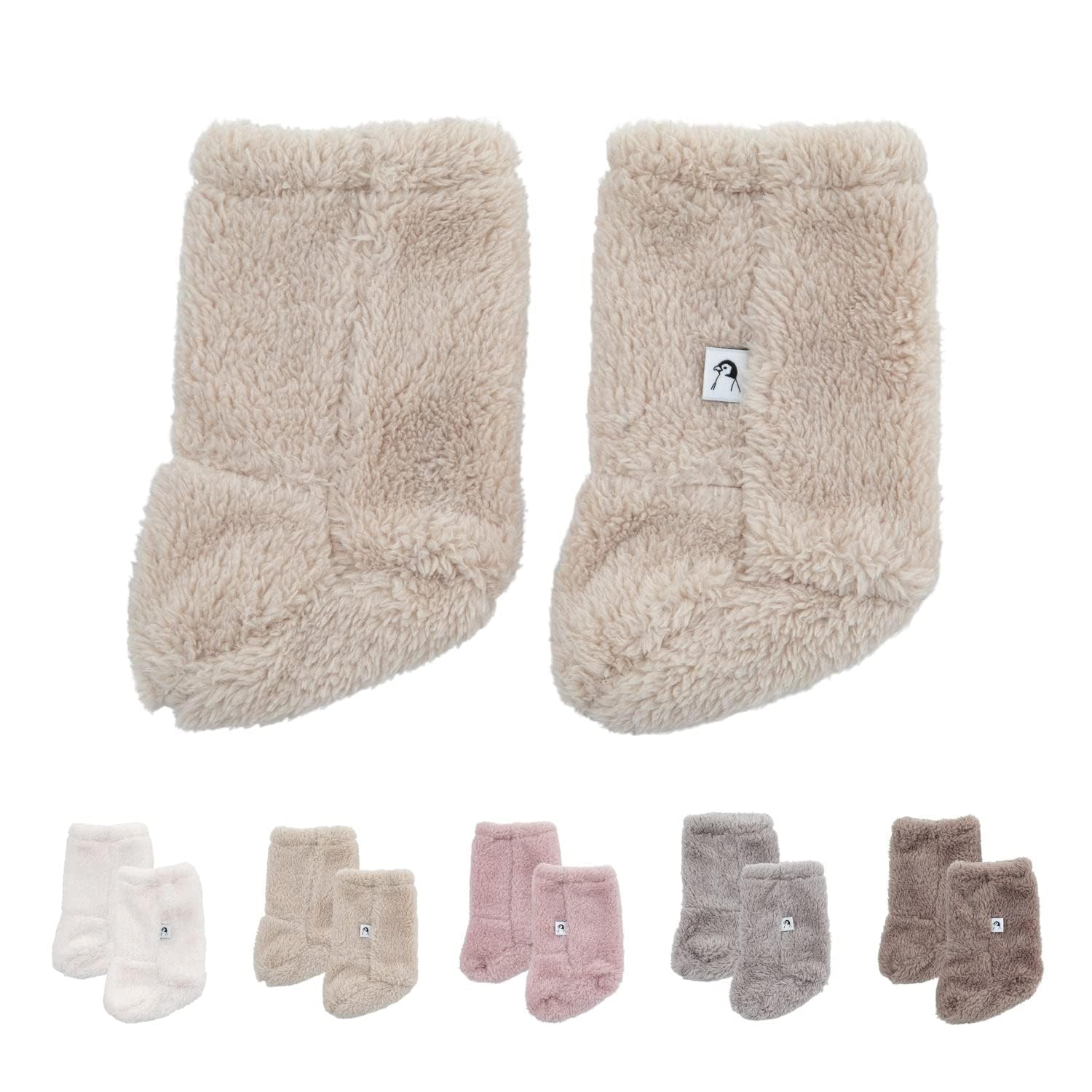 Konny Baby Fluffy Cozy Fleece Winter Booties for Infant (Beige)
