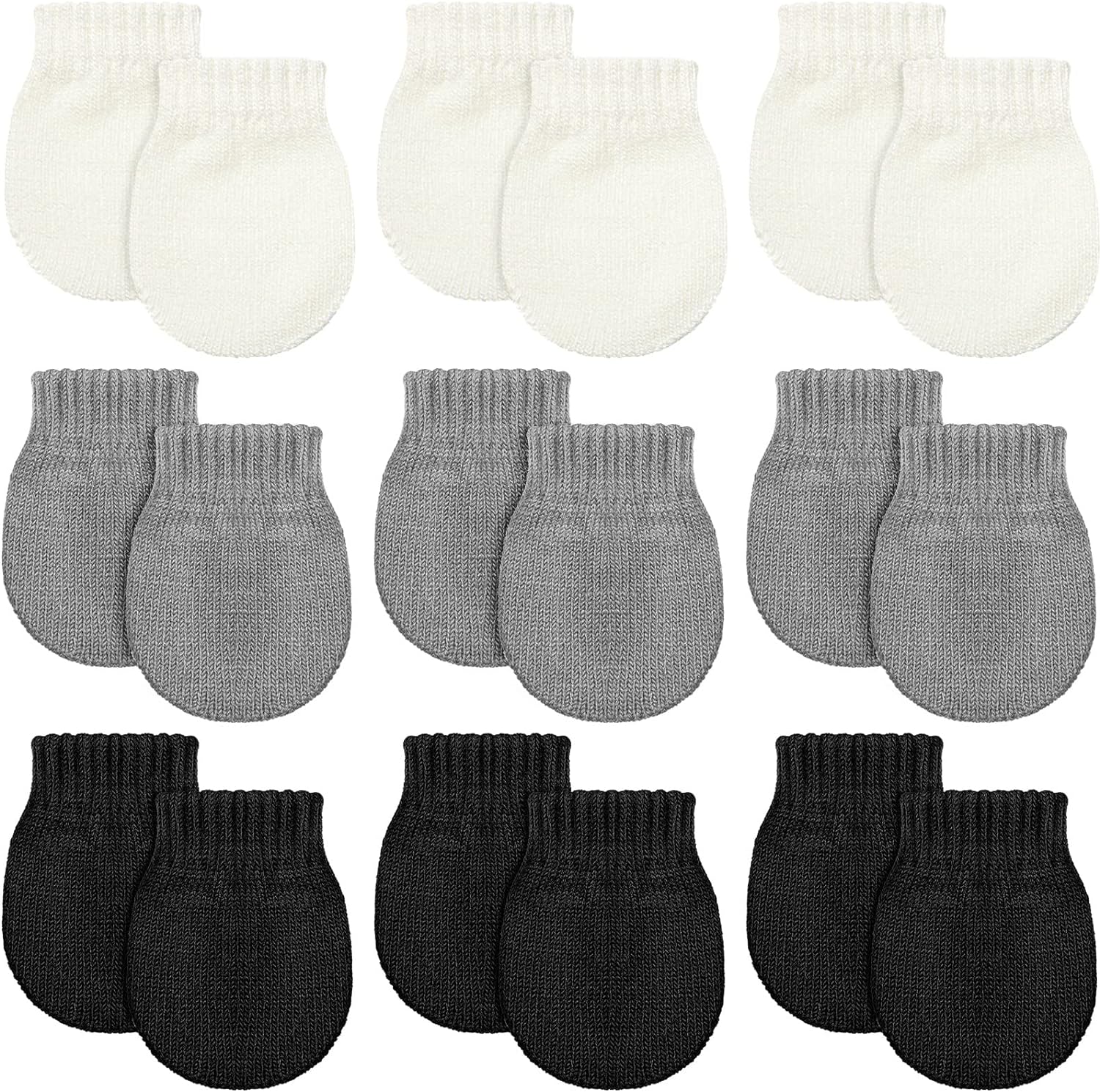 9 Pairs Baby Winter Mittens for 0-6 Months Baby No Scratch Newborn Mittens Glove Infant Warm Glove