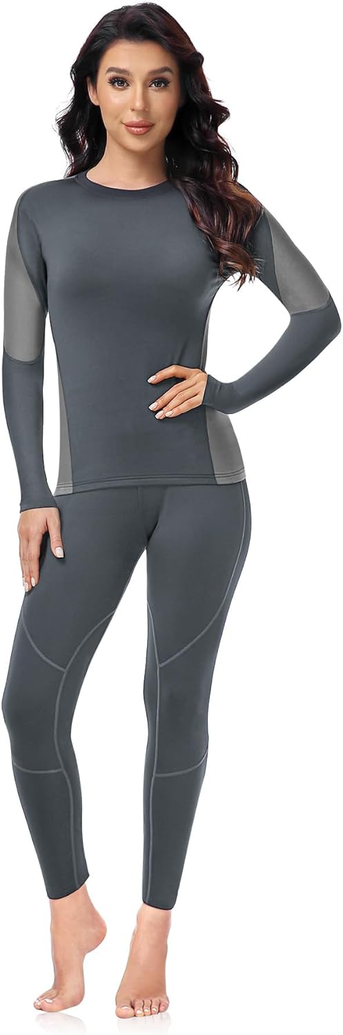 WEERTI Thermal Underwear for Women Long Johns with Fleece Lined Sport Long Underwear Winter Cold Weather