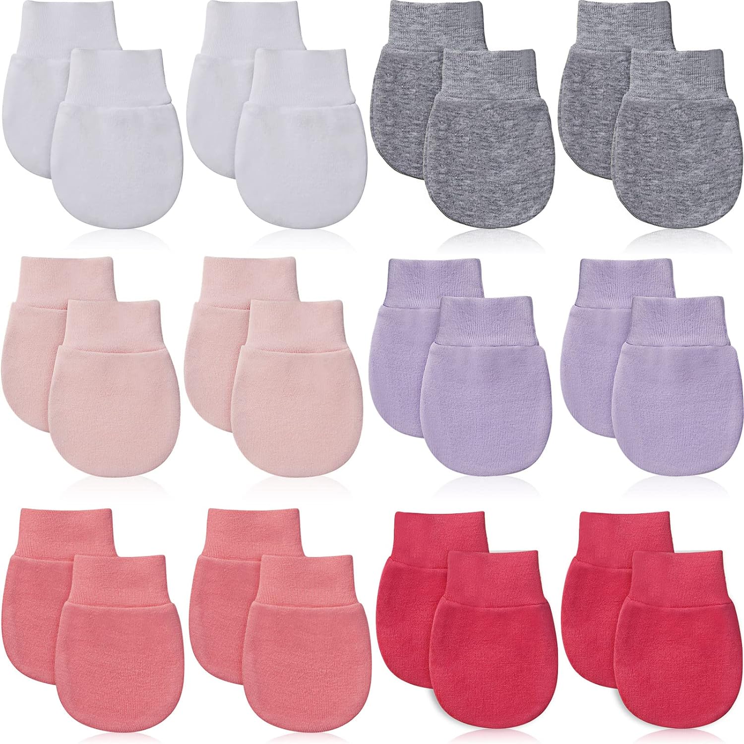 12 Pairs Newborn Baby Mittens Infant Toddler Gloves No Scratch Mittens Gloves for 0-6 Months Baby Boys Girls