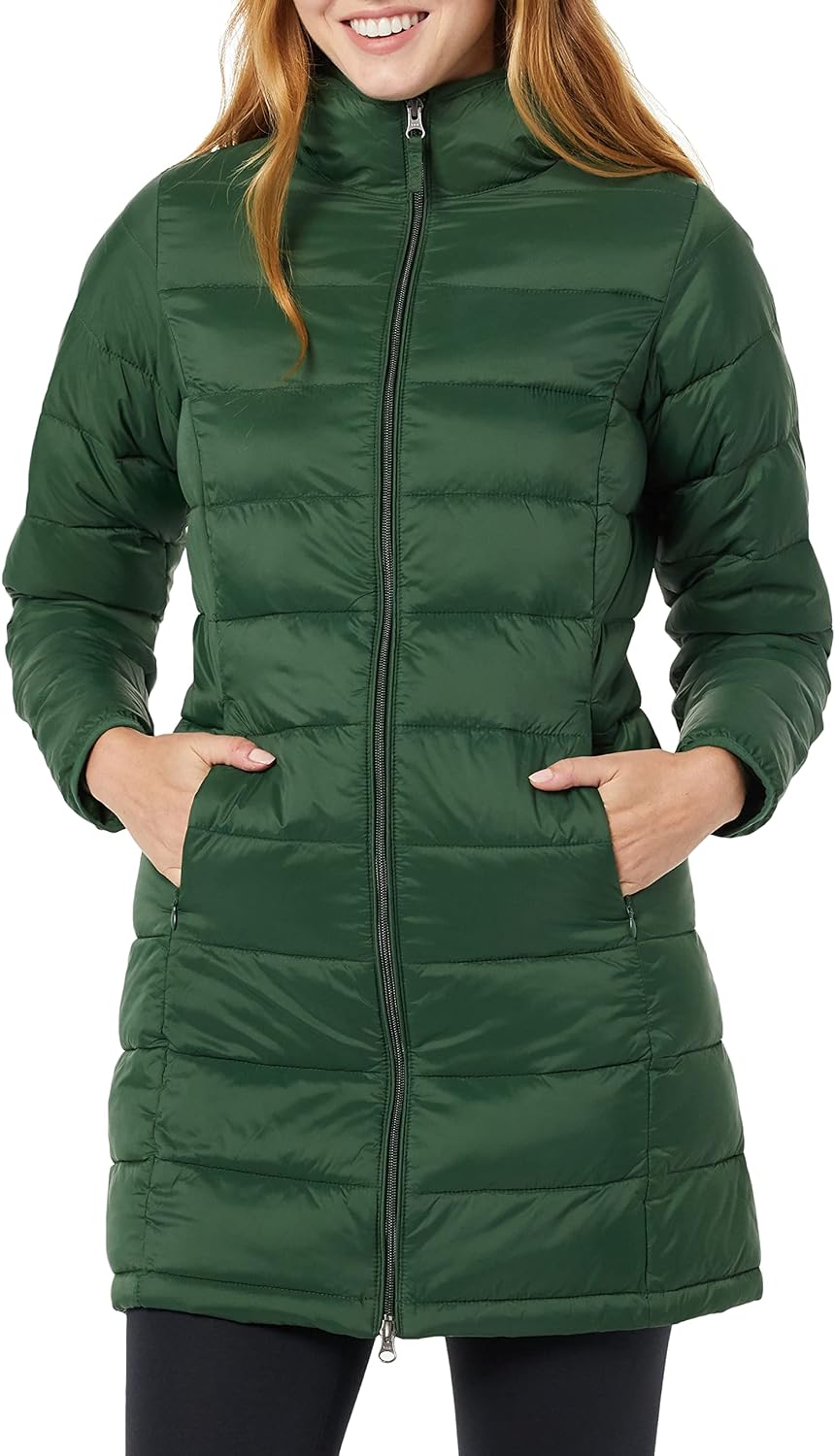  Essentials Women's Lightweight Water-Resistant Hooded Puffer Coat (Available in Plus Size)