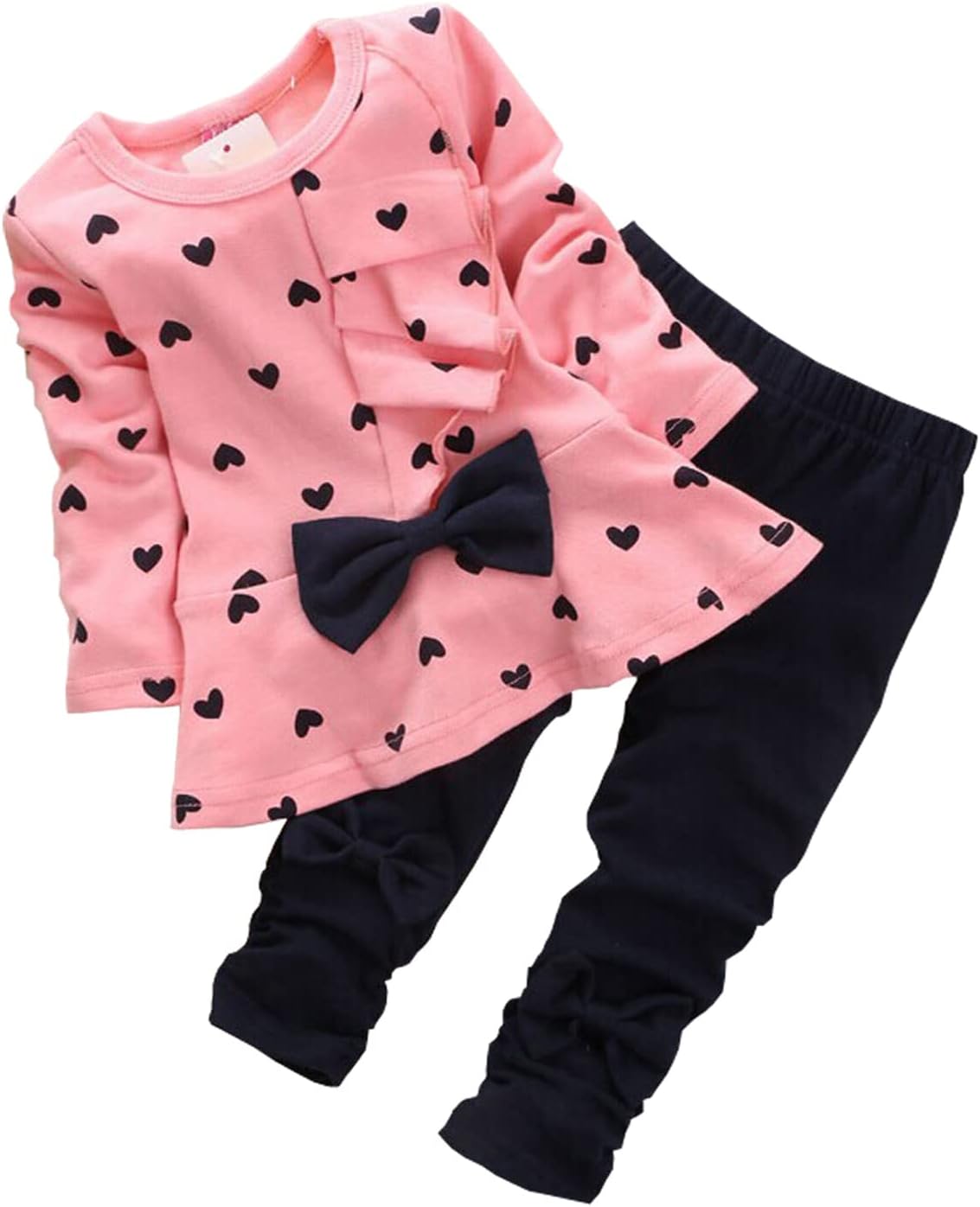 Cabucale 2PCS Little Girls Long Sleeve Pant Set Top and Leggings Baby Clothing Kids Toddler Children Tops Outfits