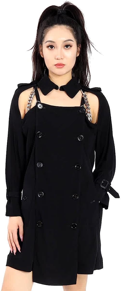 BURBERRY Black Deconstructed Crepe Trench Coat Dress, Brand Size 2 (US Size 0)