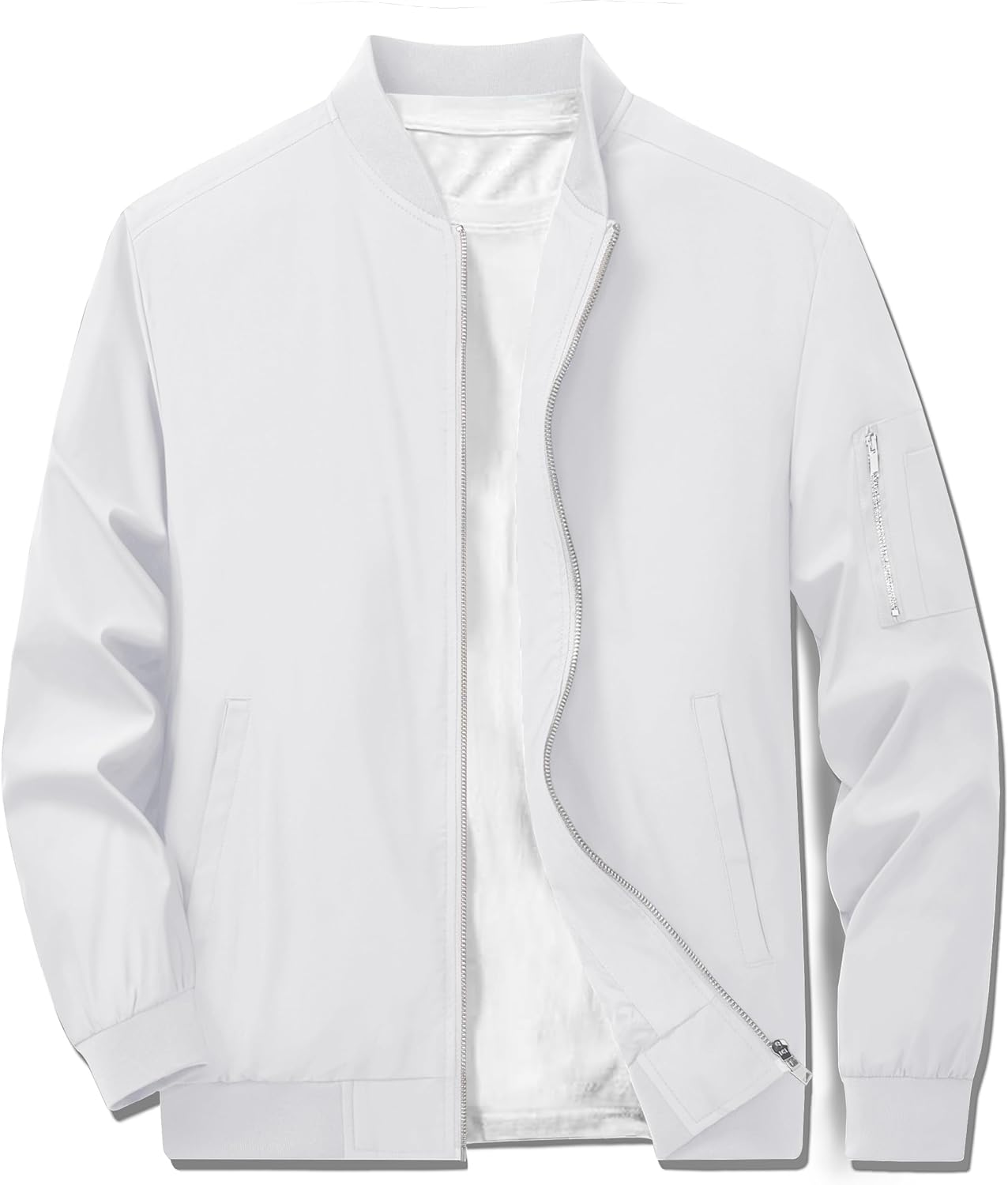 TACVASEN Men's Lightweight Jacket Casual Spring Fall Windbreaker Bomber Zip Up Coat with Pocket