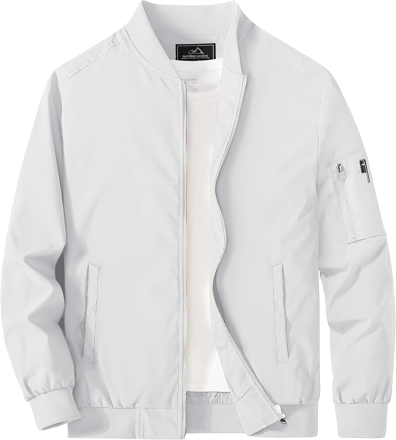 MAGCOMSEN Men's Jacket Lightweight Bomber Jacket Casual Windbreaker Jackets Windproof Zip Up Coats with 5 Pockets