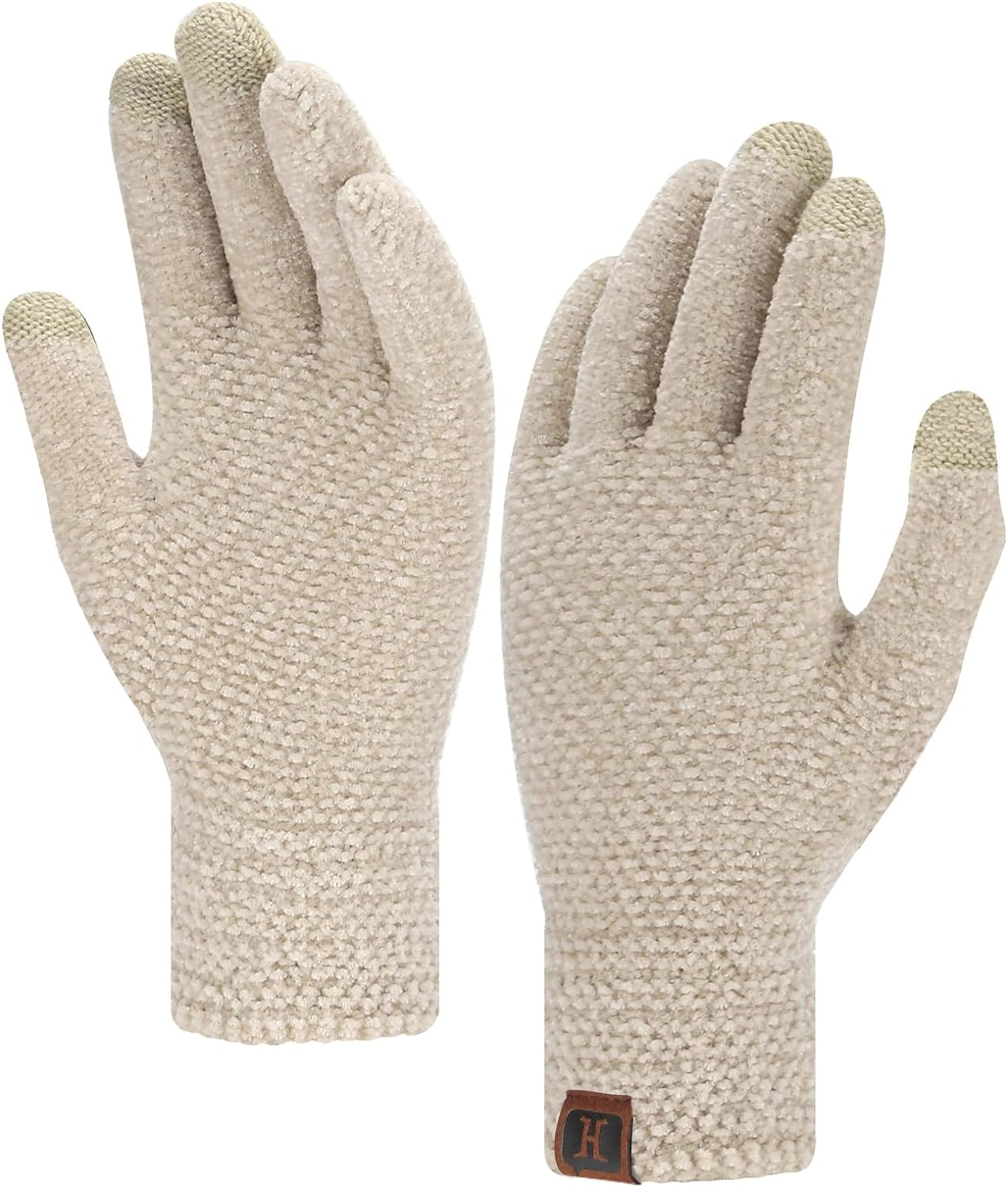 FZ FANTASTIC ZONE Womens Winter Touchscreen Gloves for Cold Weather, Chenille Warm Knit Gloves