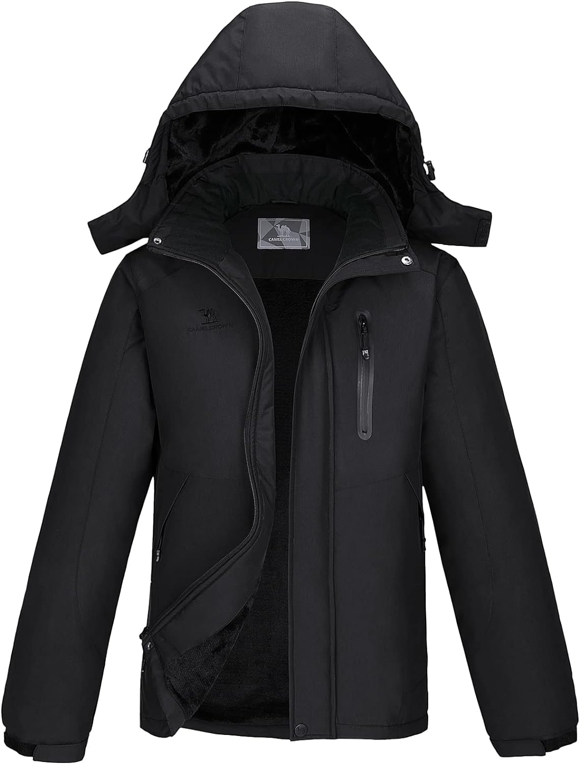 CAMEL Men's Winter Ski Jackets Waterproof Snow Coat with Hood Mountain Windproof Rain Jacket