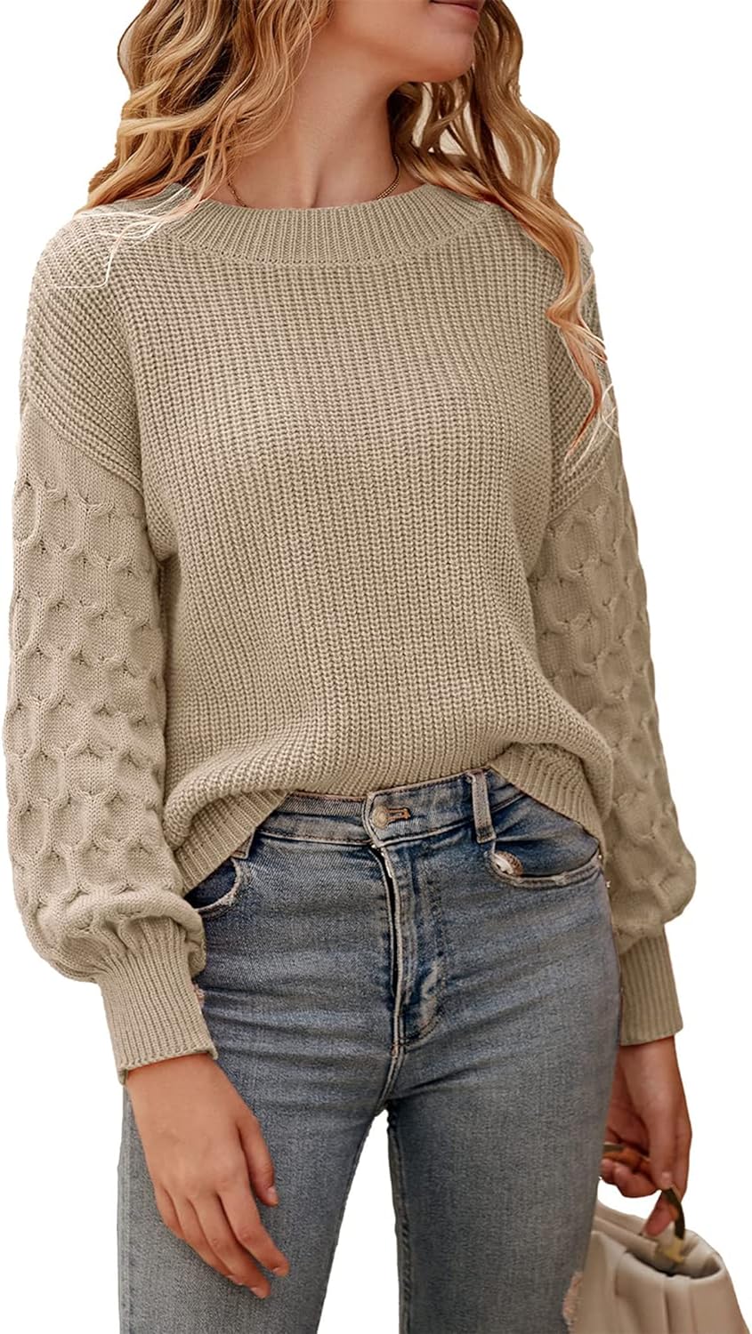 PRETTYGARDEN Women's 2026 Winter Pullover Sweater Casual Long Sleeve Crewneck Loose Chunky Knit Jumper Tops Blouse