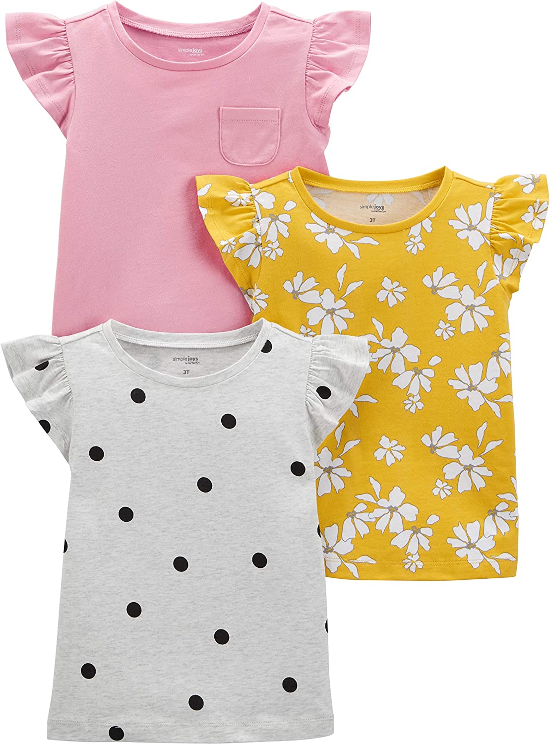 Simple Joys by Carter's Toddlers and Baby Girls' Short-Sleeve Shirts and Tops, Multipacks