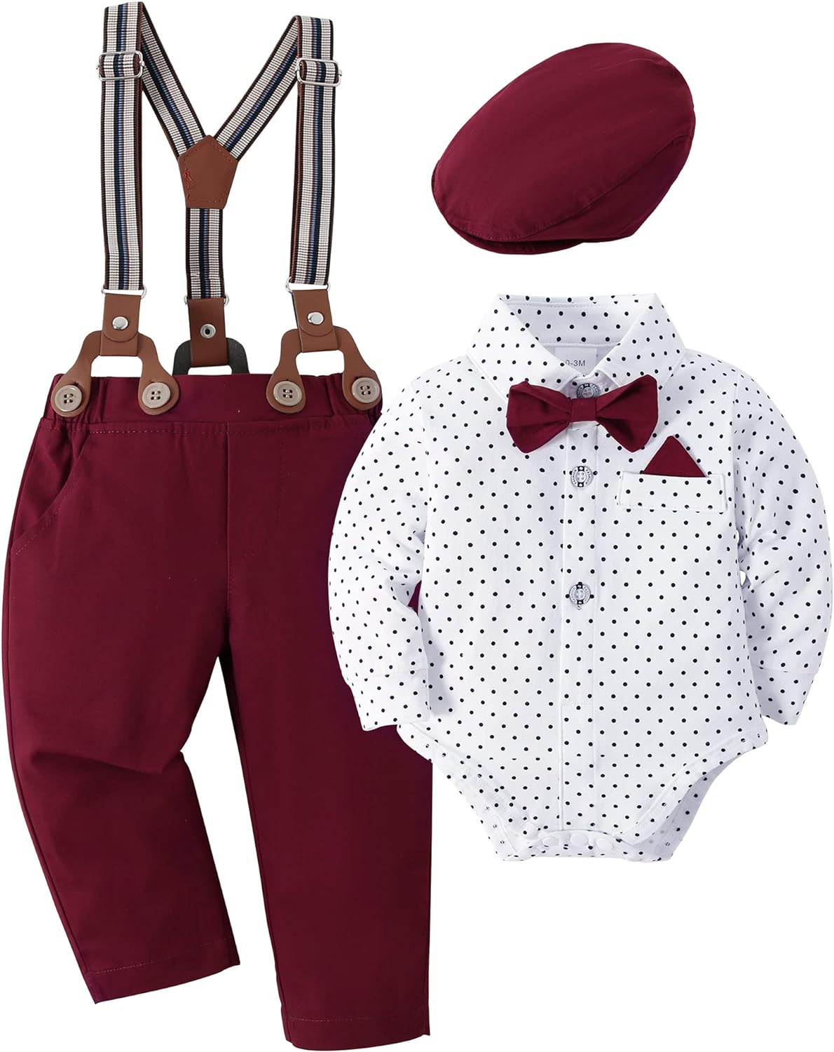 SANMIO Baby Boy Clothes 0-18M Baby Boys Suit 4pcs Baby Boy Dress Clothes Infant Tuxedo Sets