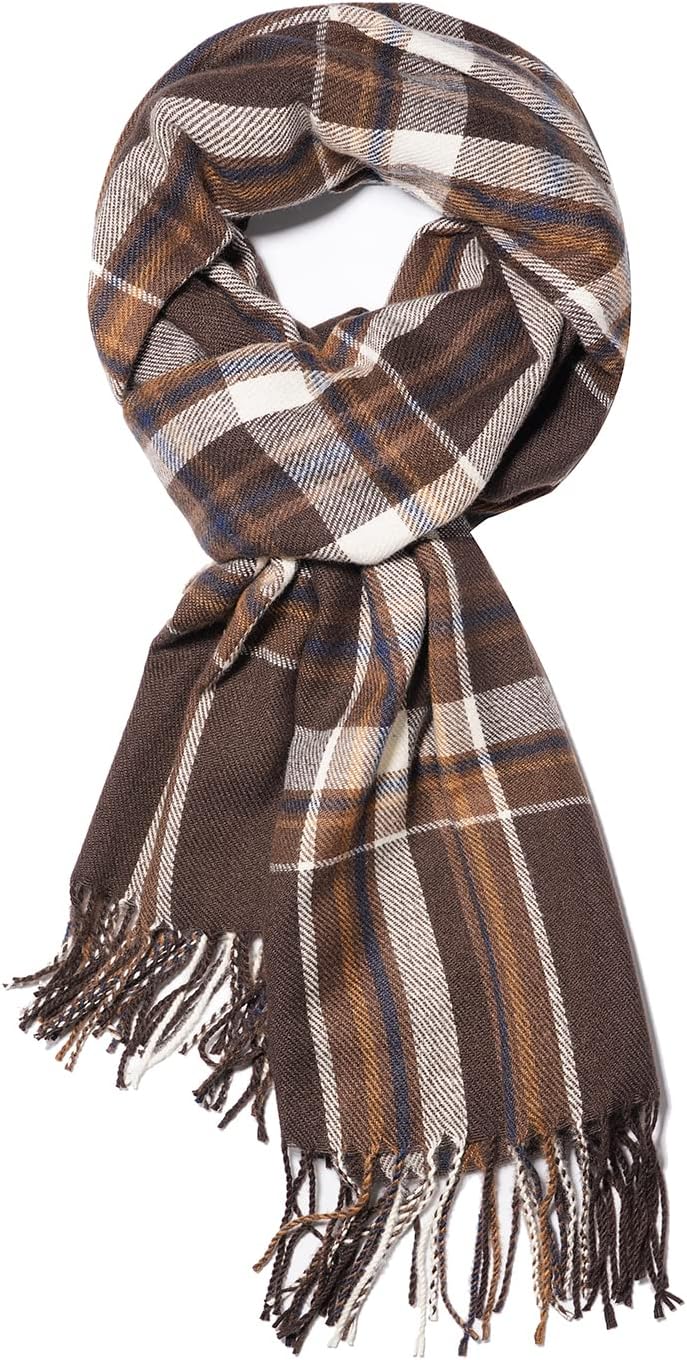 VANLINKER Winter Warm Scarfs Women Cashmere Feel Large Scarf Fashion Poncho Long Shawls Grid Wraps Scarves Super Soft Light